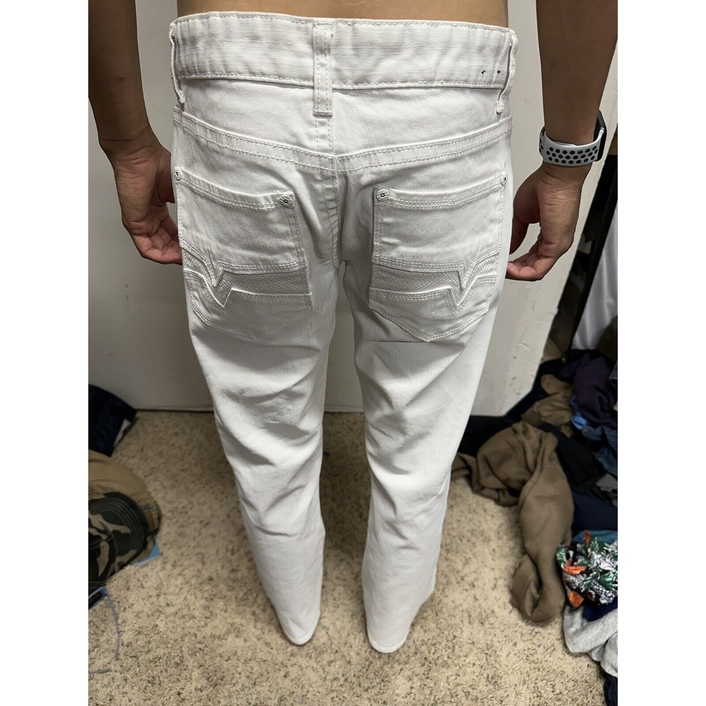 Men’s White INC International Concepts 30 X 29 Denim Pants Berlin Slim Straight