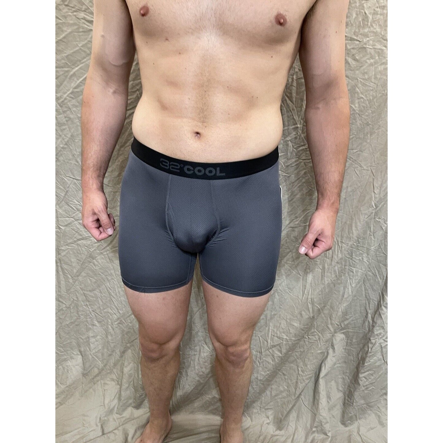 men's 32 degree cool charcoal gray mesh boxer brief small