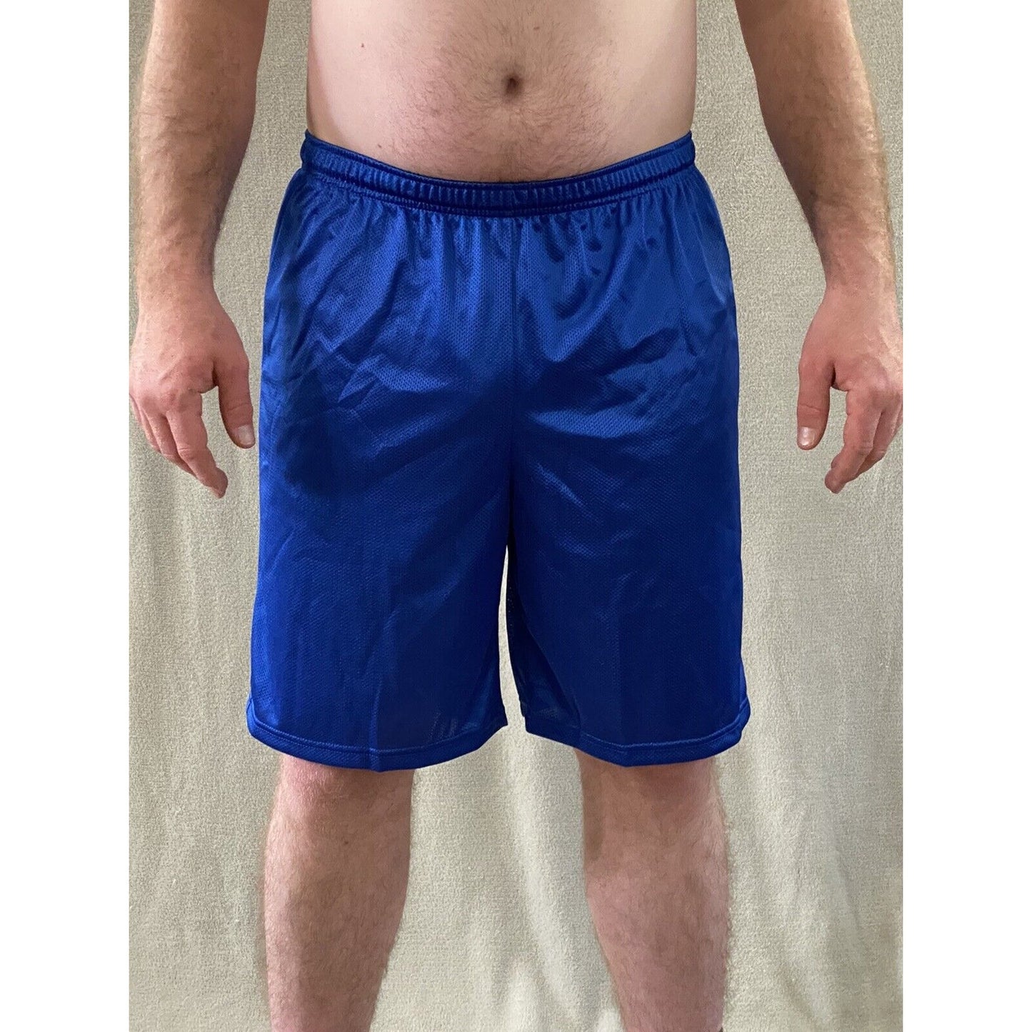 Soffe Men’s Large Royal Blue Basketball Training Polyester Mesh Shorts