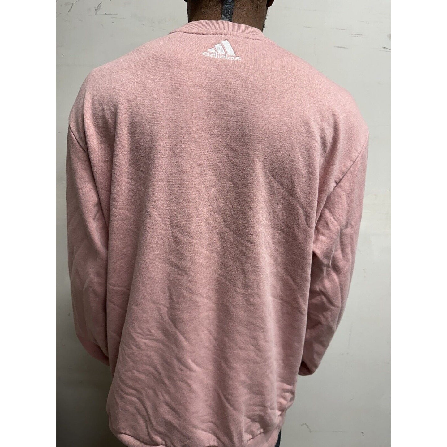 Men’s Pink Adidas Large Pullover Sweatshirt Long Sleeve