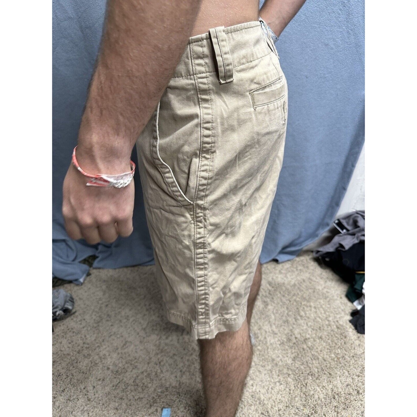 Men’s Khaki Gap Rugged Short Flat Front Shorts Size 36