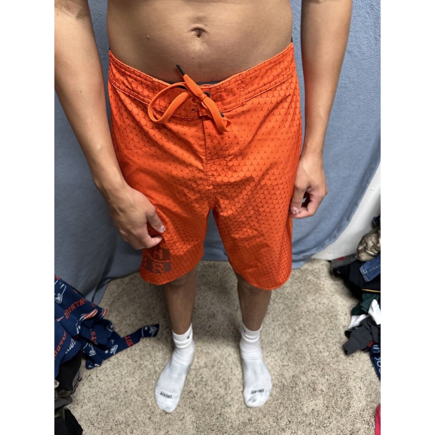 Men’s Orange Reebok Large Movement Zones Trunks Board Shorts