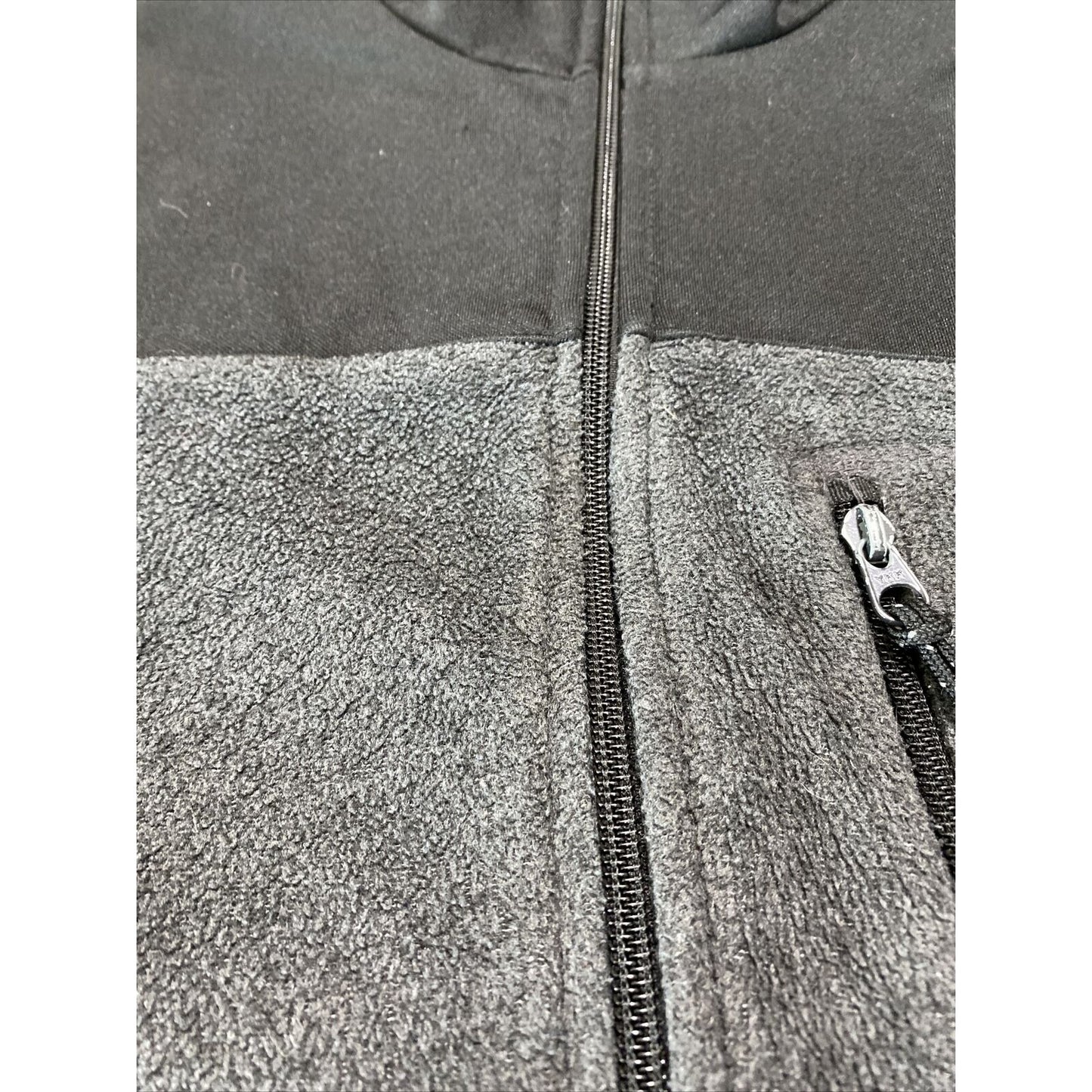 Old Navy Men's Large Black & Dark Gray Polyester-blend Zip-up Fleece Jacket