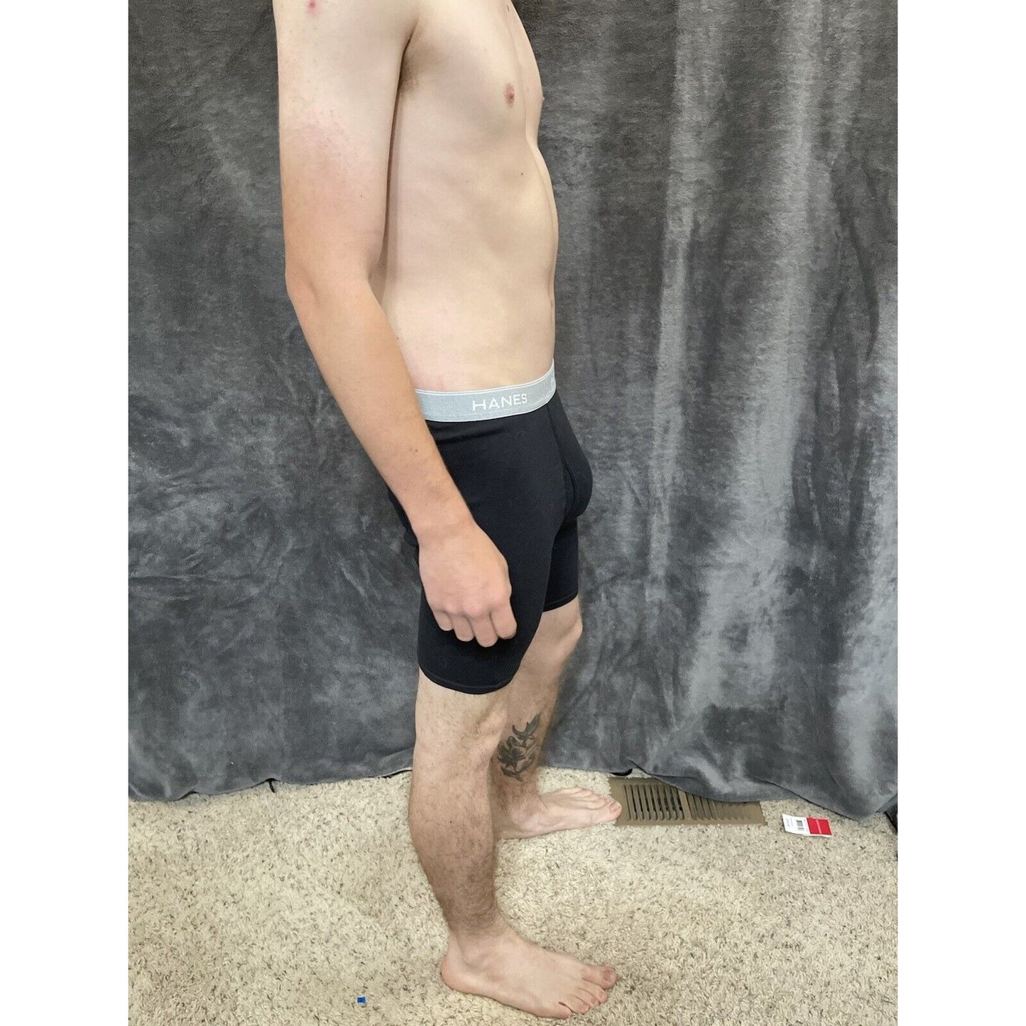 boy's black XL hanes boxer briefs gray band