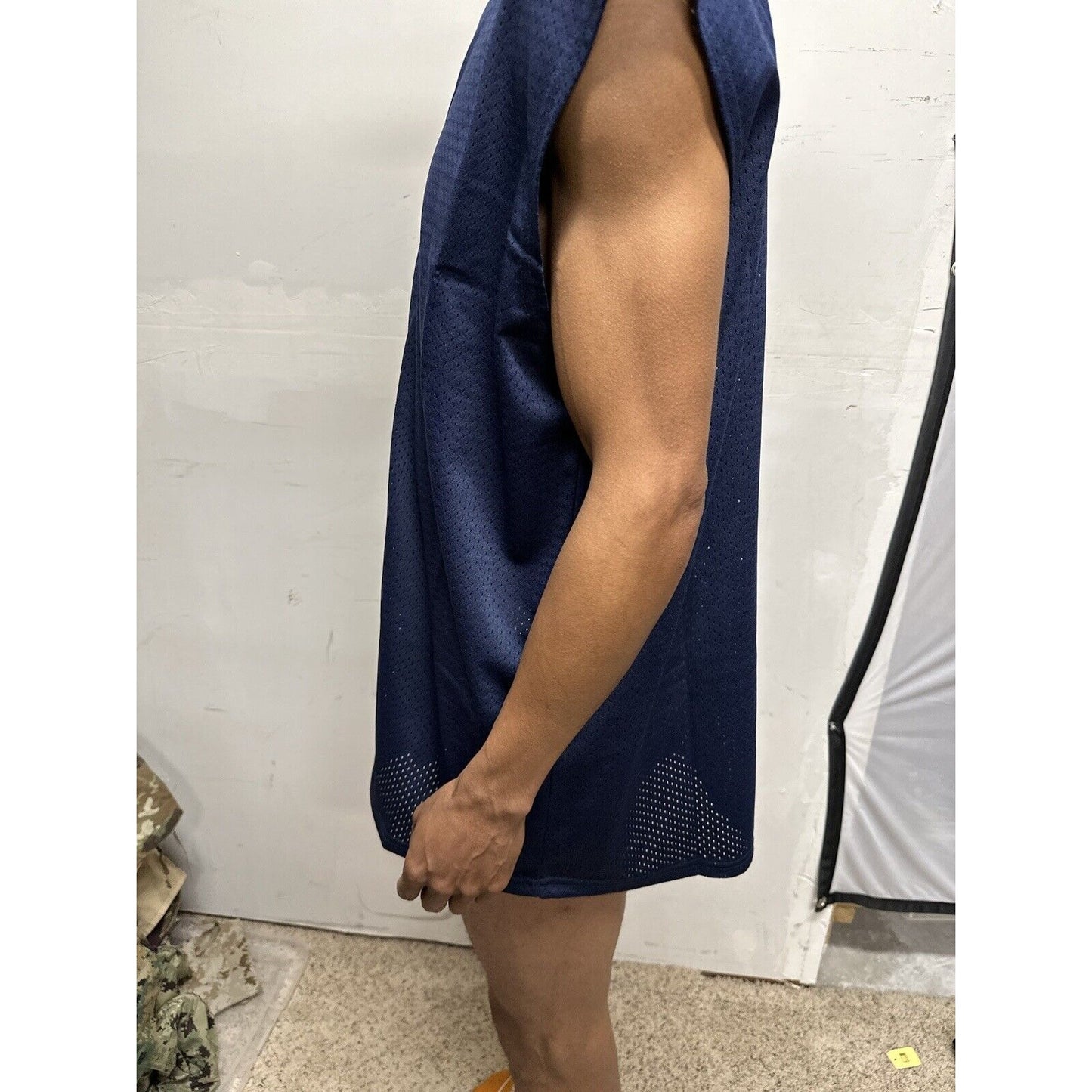 Men’s Large Dark Blue Team Basics Athletic Gear Jersey Mesh
