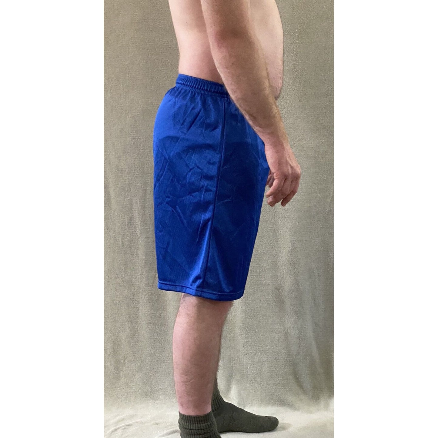 Soffe Men’s Large Royal Blue Basketball Training Polyester Mesh Shorts