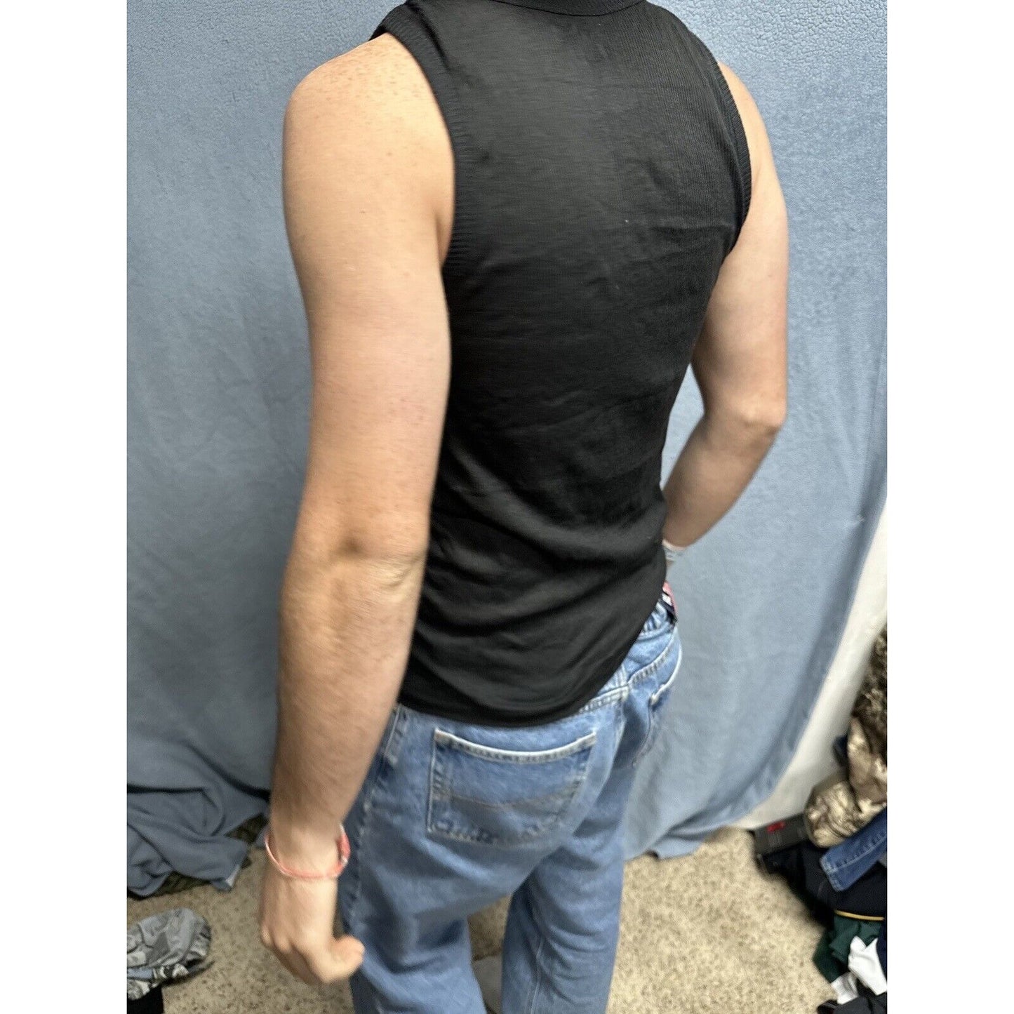 Men’s Black Medium Spyder Tank Top Muscle Shirt