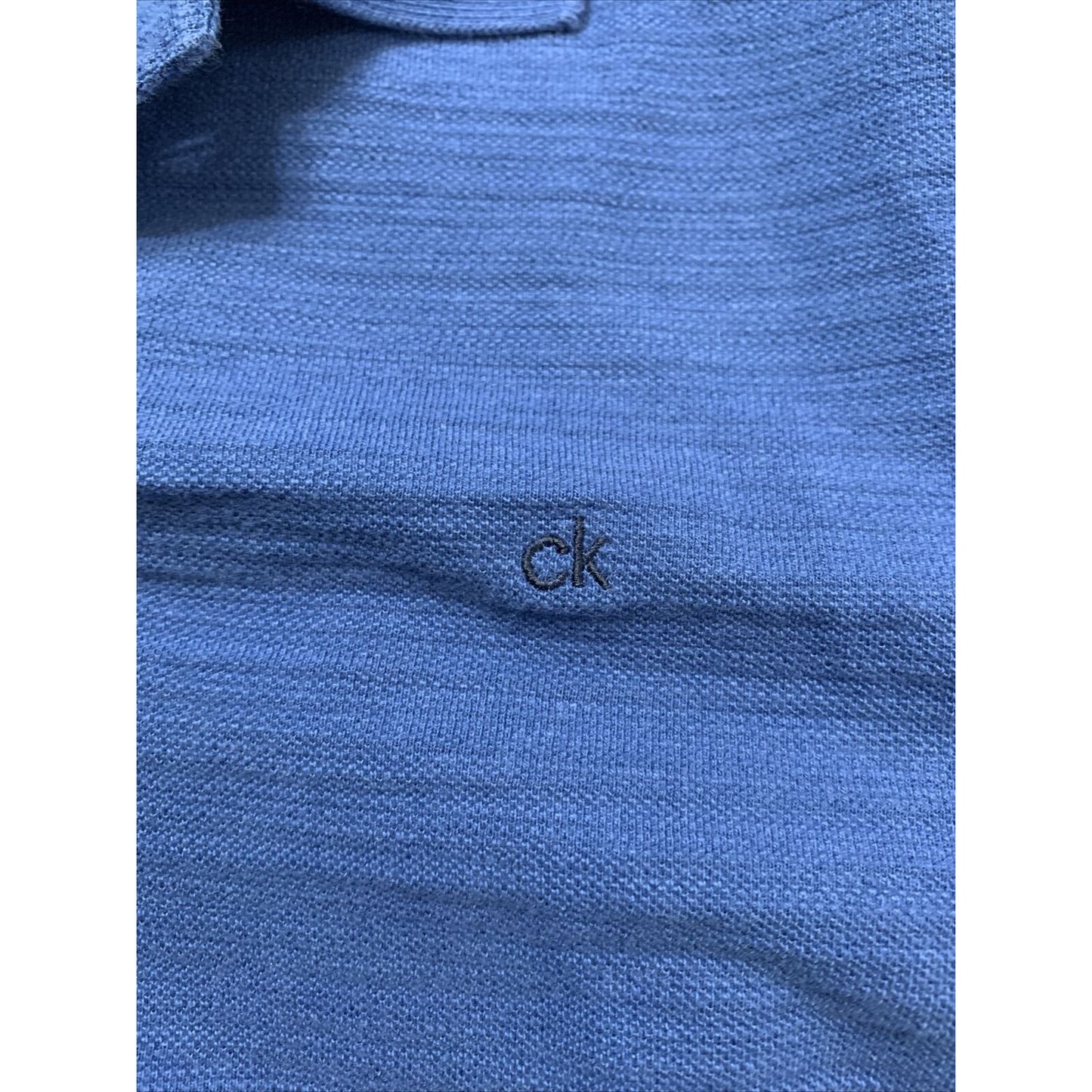 Calvin Klein Men Polo Shirt Blue Size Medium Knit Stretch