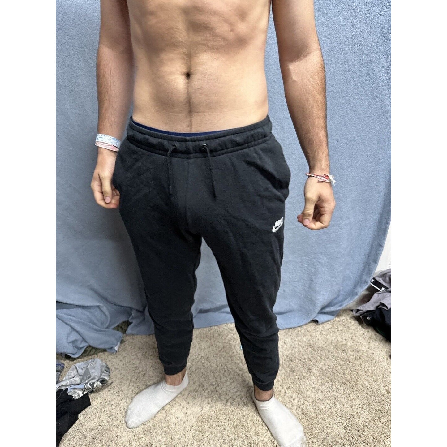Men’s Small Nike Black Cotton Poly Sweat Pants With Pockets