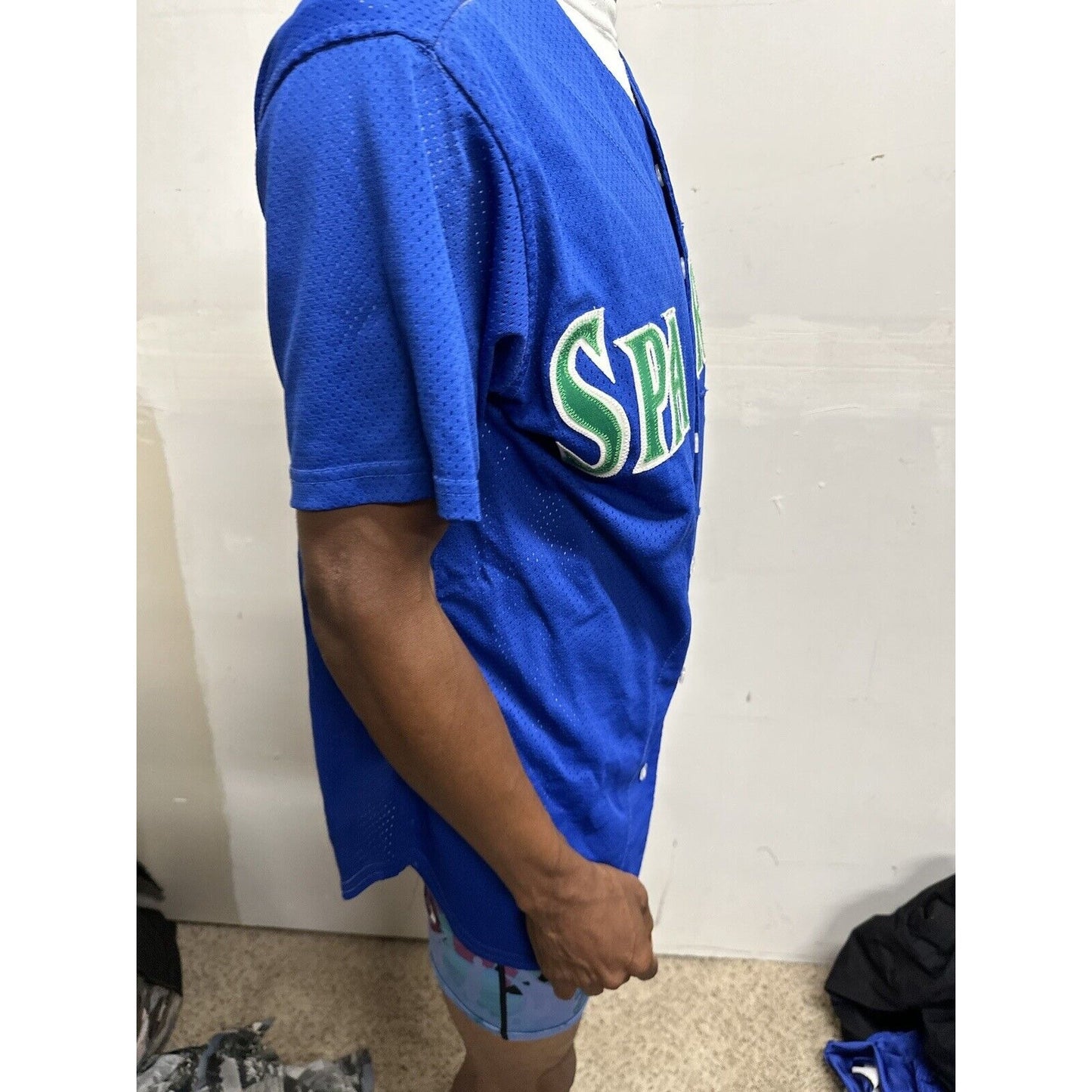 Men’s Victory Size 38 Blue Baseball Jersey Spartans