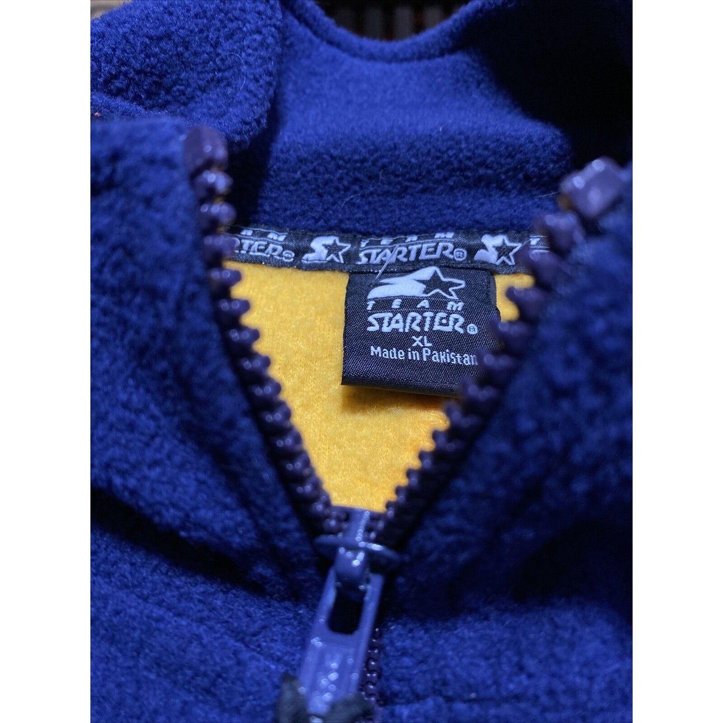 Michigan State Team Starter Yellow Blue Mens XL Polyester Fleece Full-zip NWT