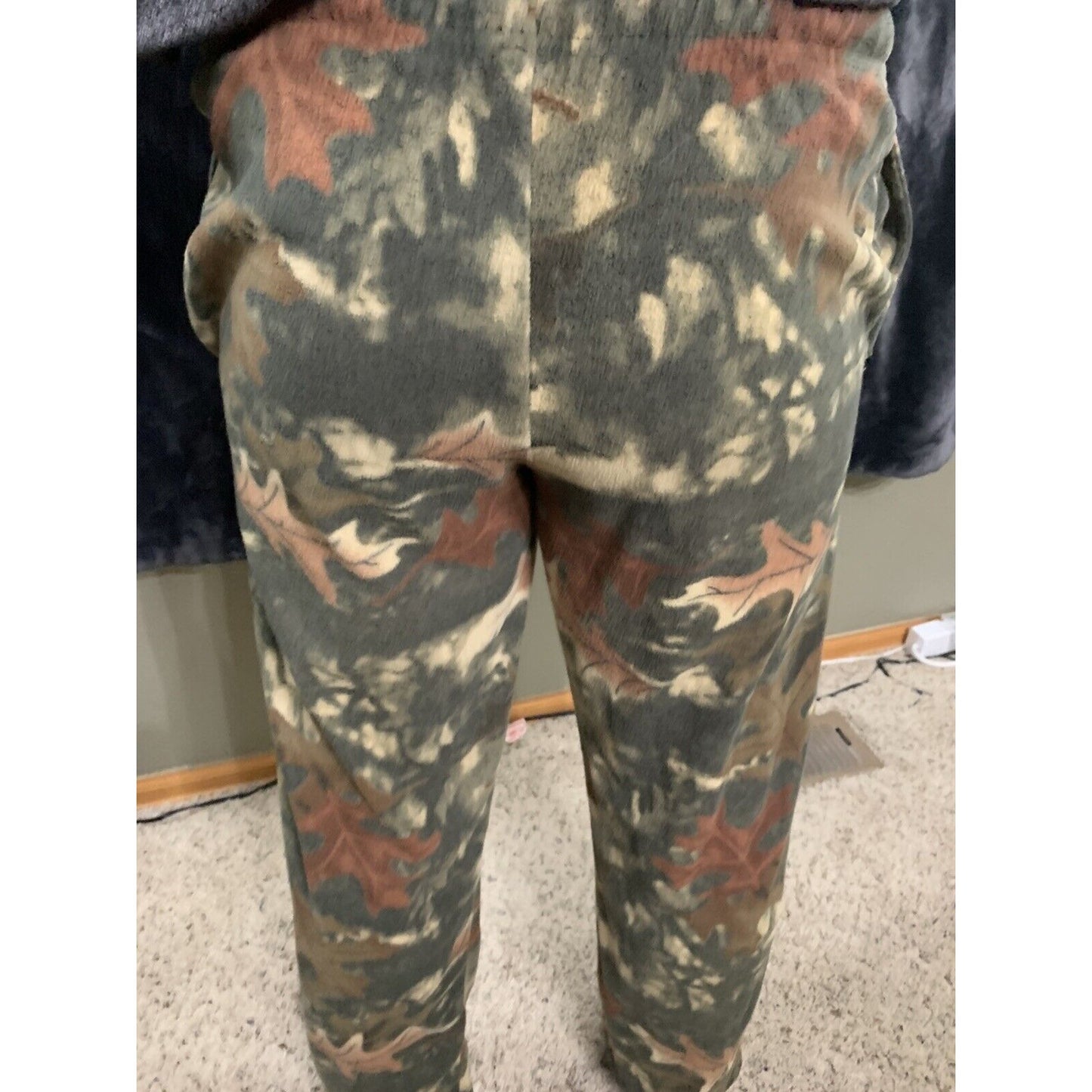 Arctic Trail Men's Fleece Sleep Lounge Pant Camo Leaves Size Medium Polyester