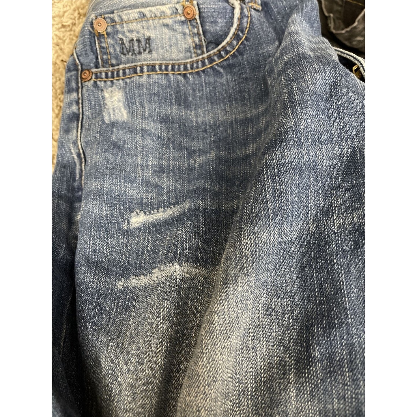 Men’s 33x32 Marc Moto Boot Throttle Blue Jeans