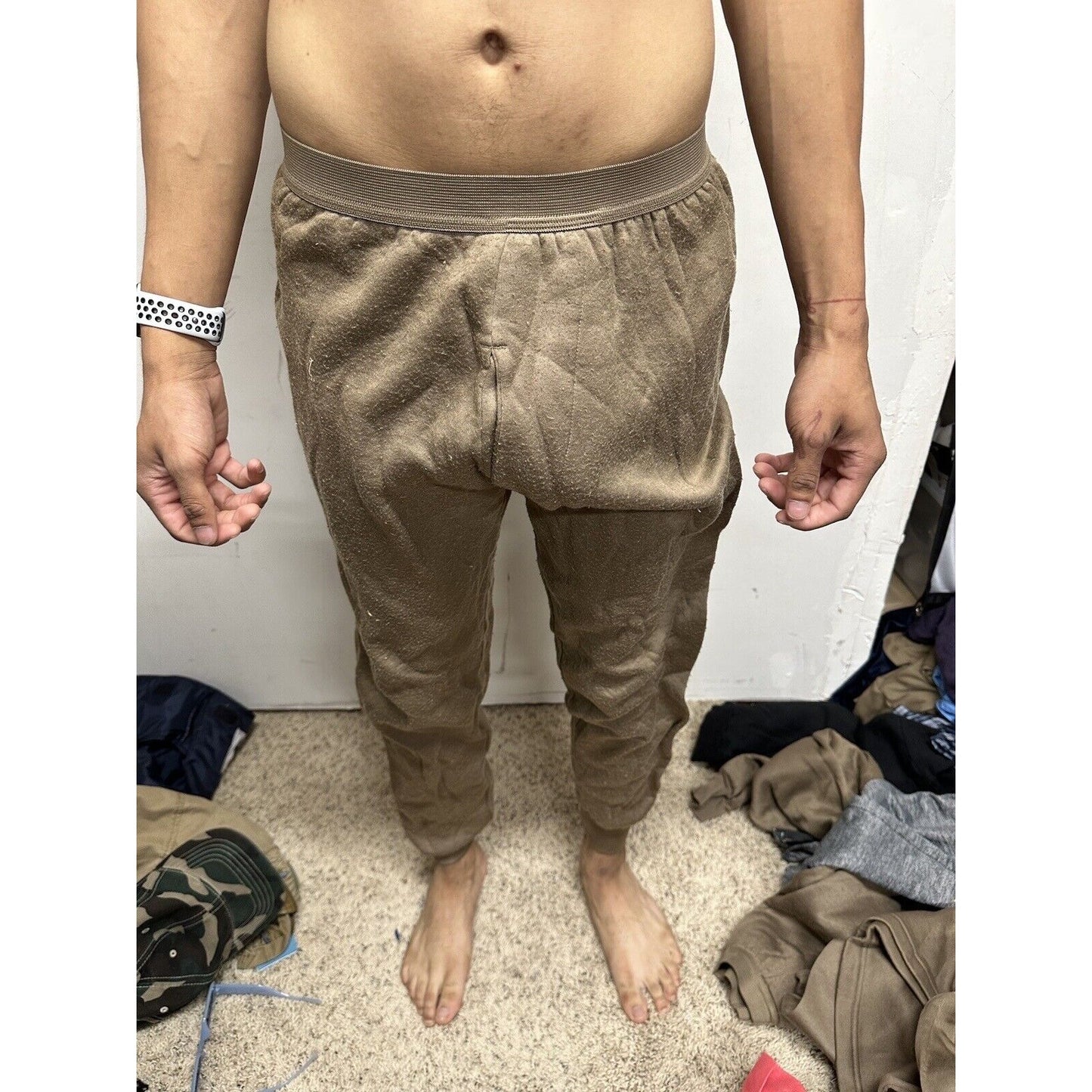 Men’s Brown Drawers Cold Weather Polypropylene Military Long Underwear Large