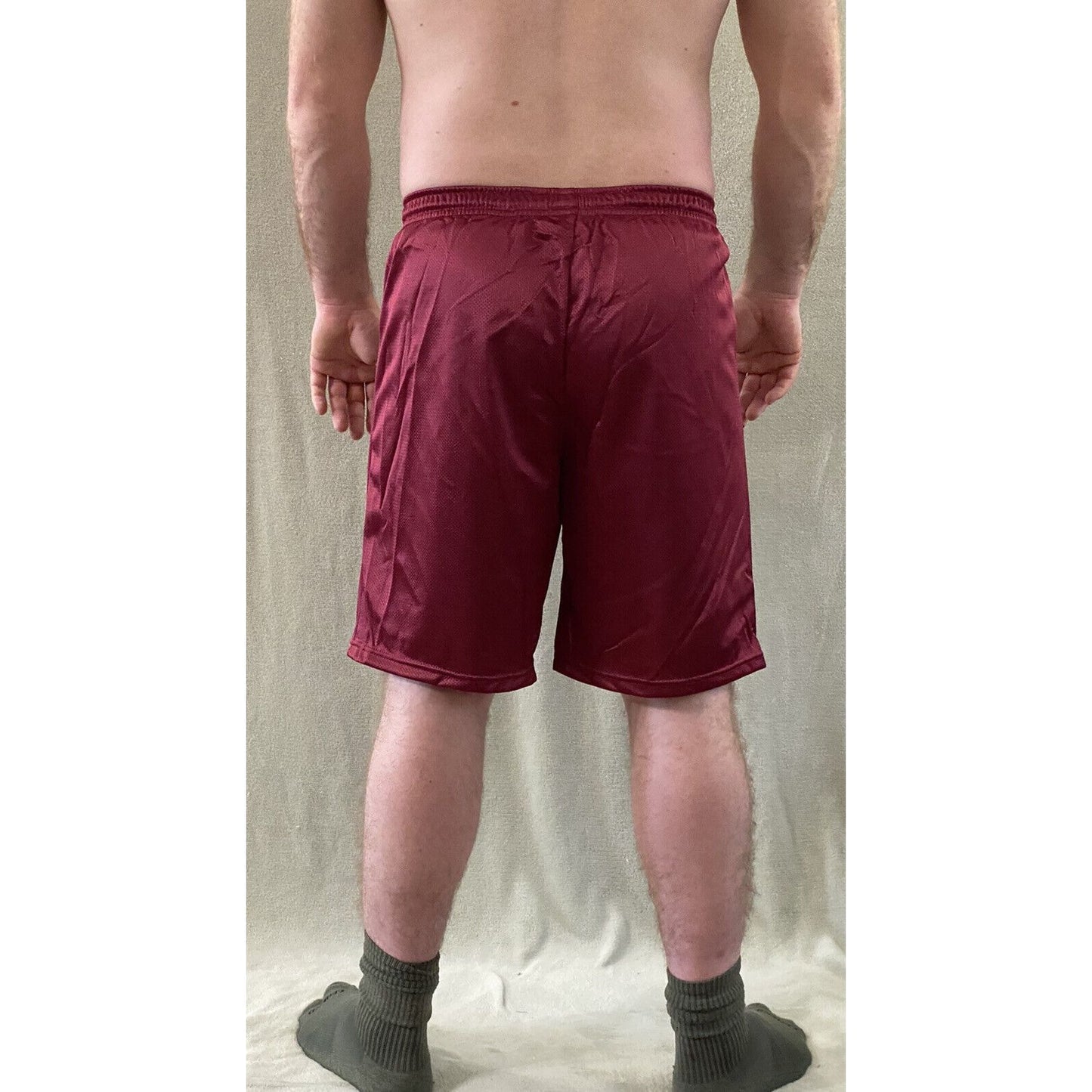 Soffe Men’s Large Maroon Basketball Training Polyester Mesh Shorts