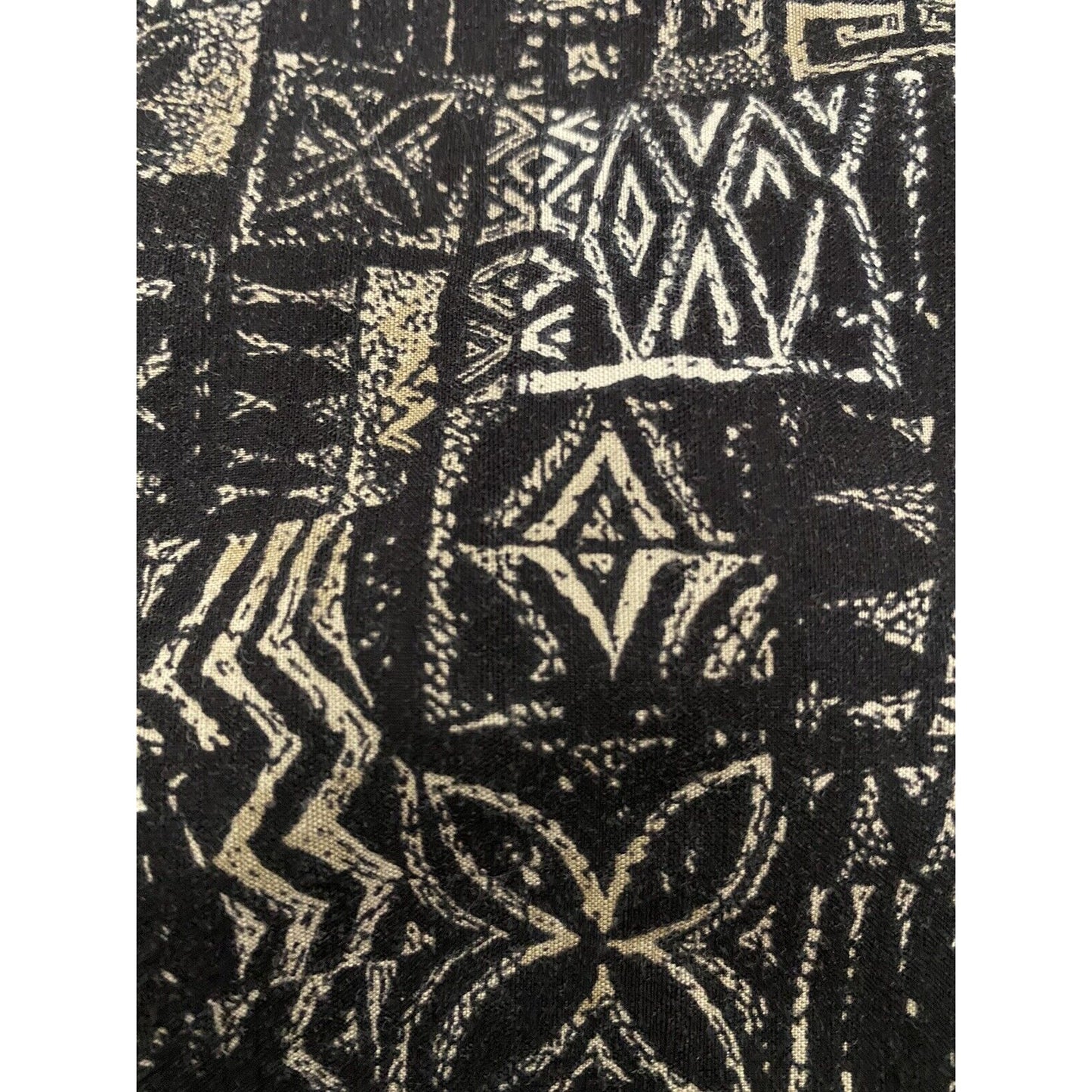 Caribbean Men’s Large Black Tropical Tribal Button-down Shirt