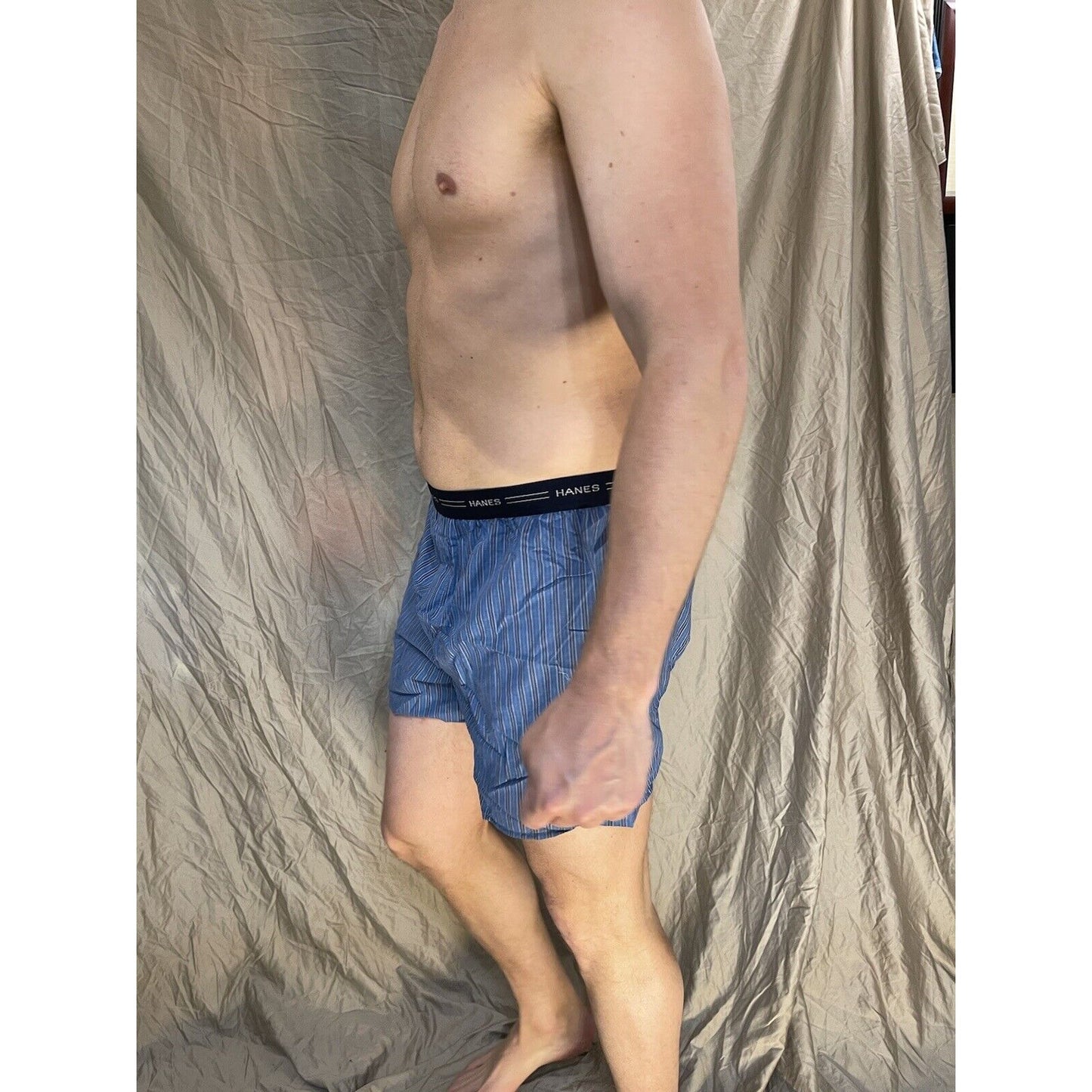 men's large hanes confort flex blue Striped boxer shorts