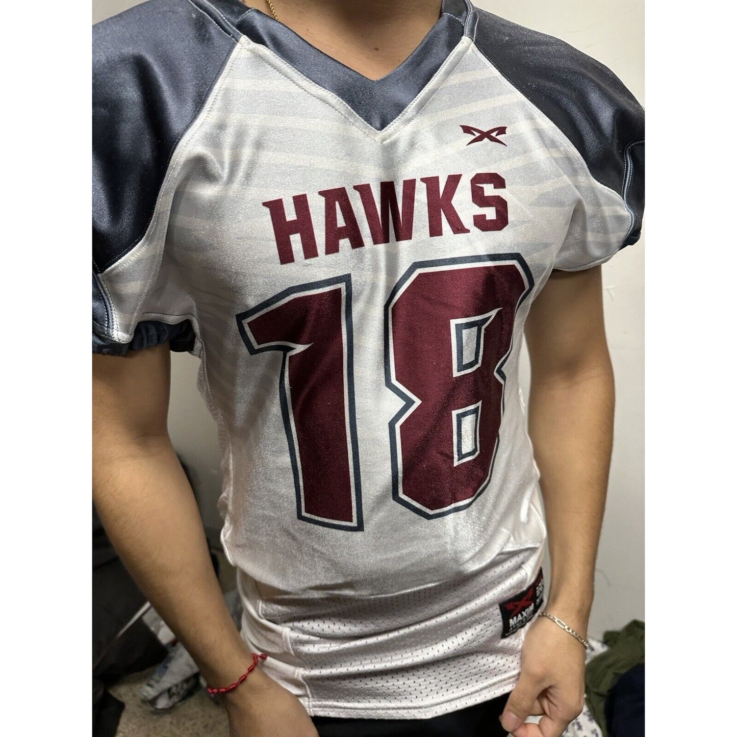 Men’s Maxim Athletic Football Jersey Hawks Number 18