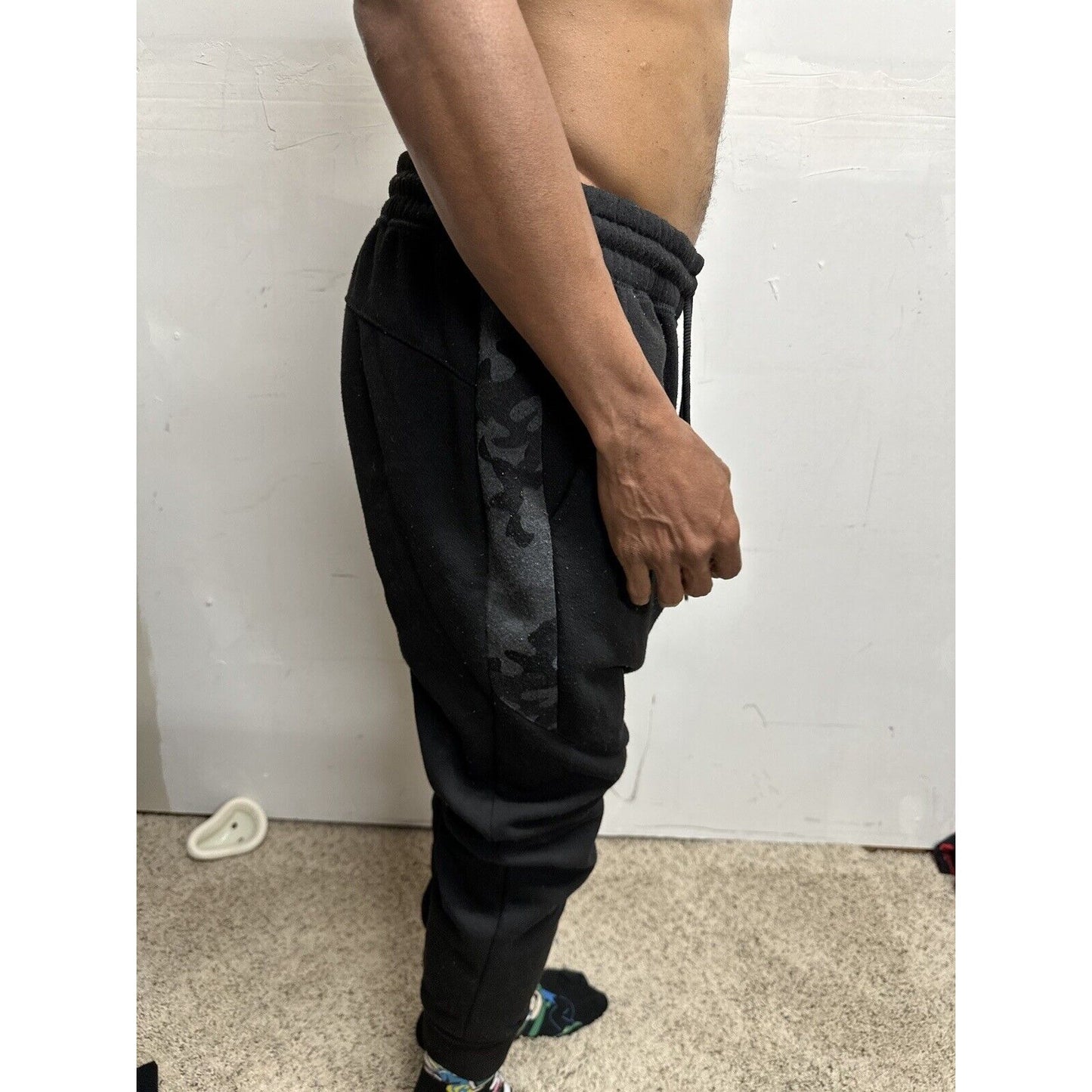 Men’s RBX Black Large With Camo Sweat Pants With Pockets