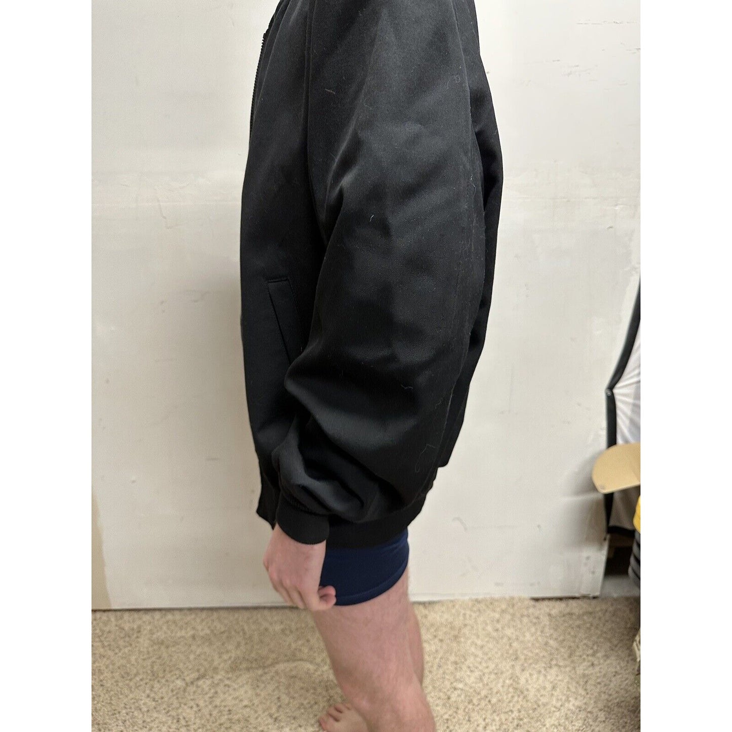 men’s army officer poly wool black miltiary jacket 50 long no liner