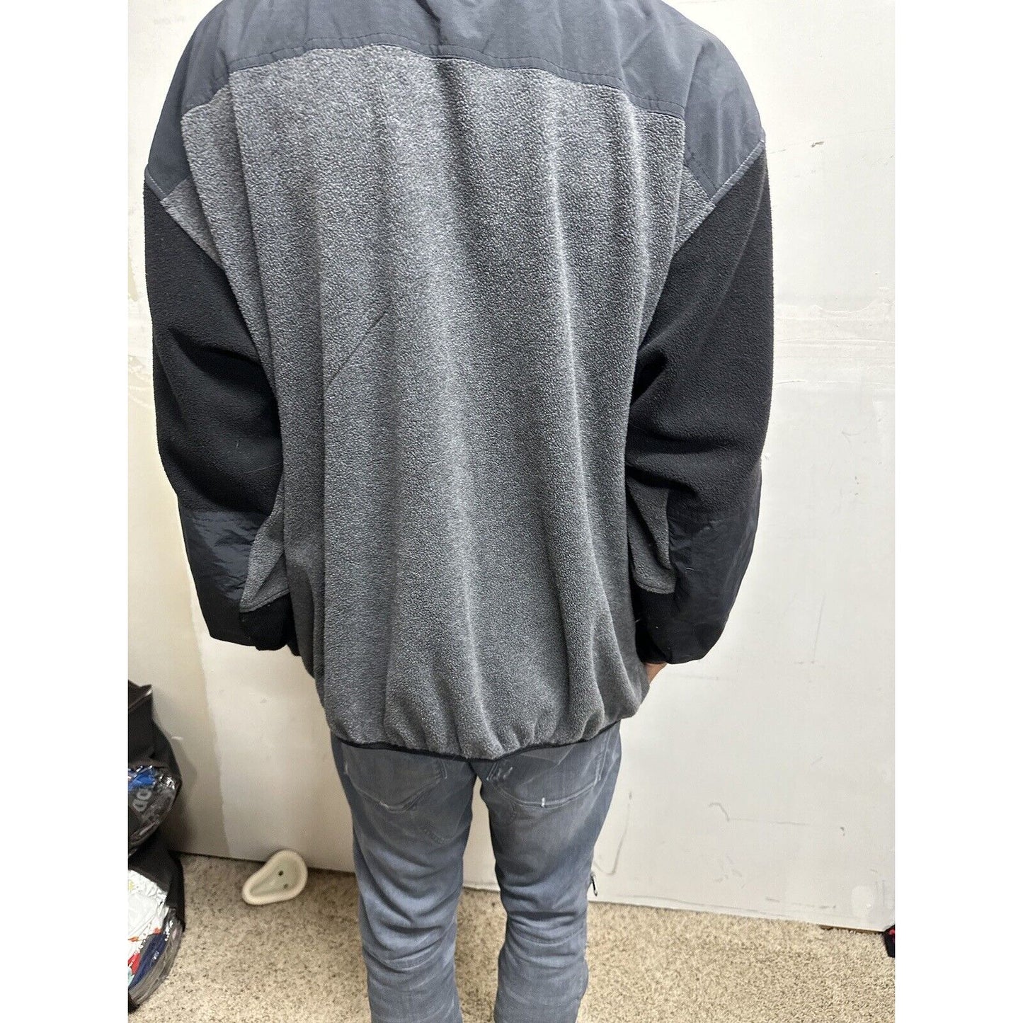 Men’s Gray And Black Bike Performance XL Full Zip Jacket Poly Blend
