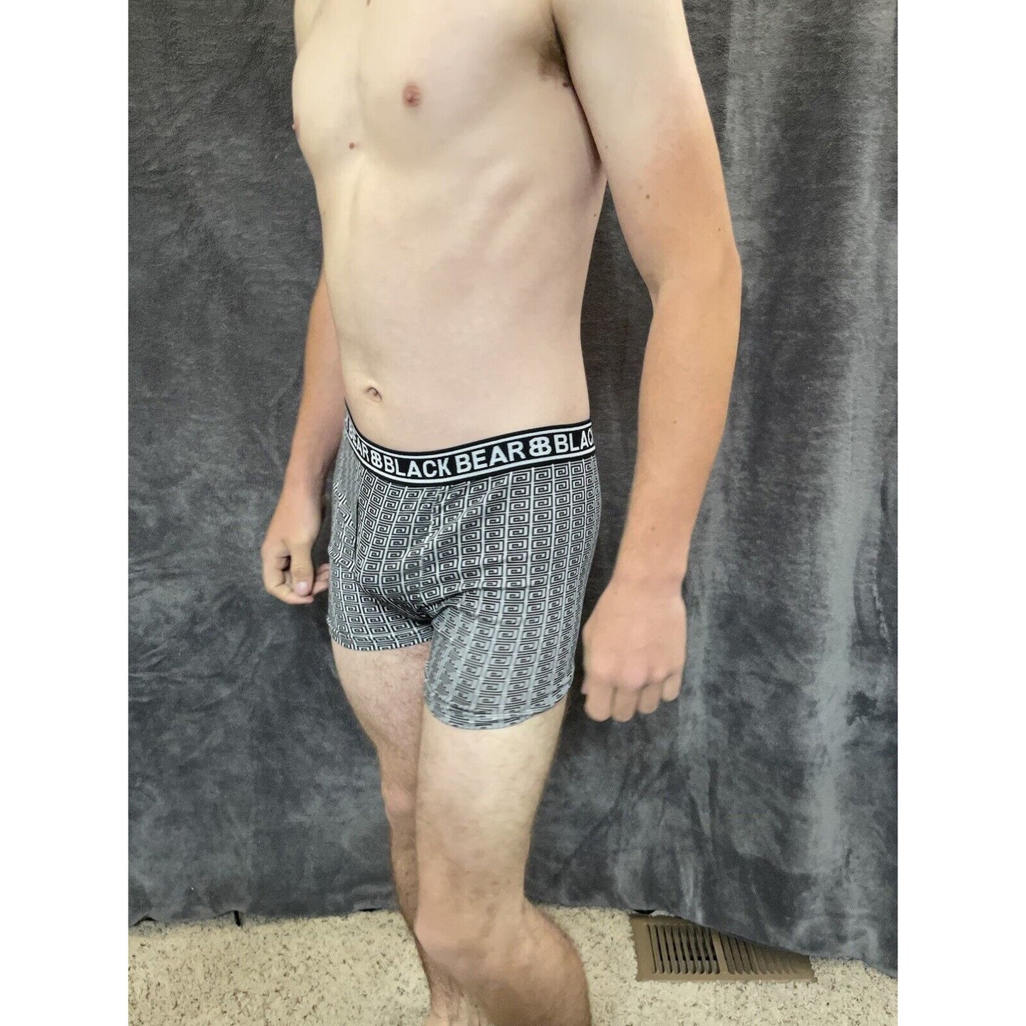 men's medium athletic trunk style black bear boxer brief White And Black Squares