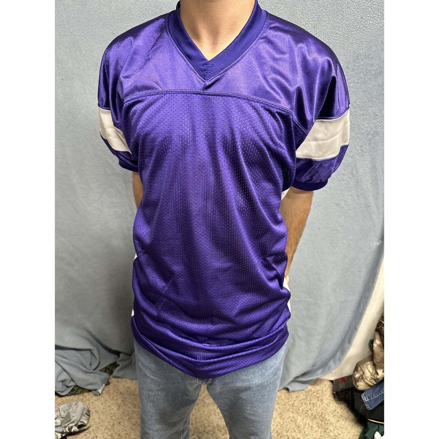 Men’s Purple And White Champro Medium Football Jersey