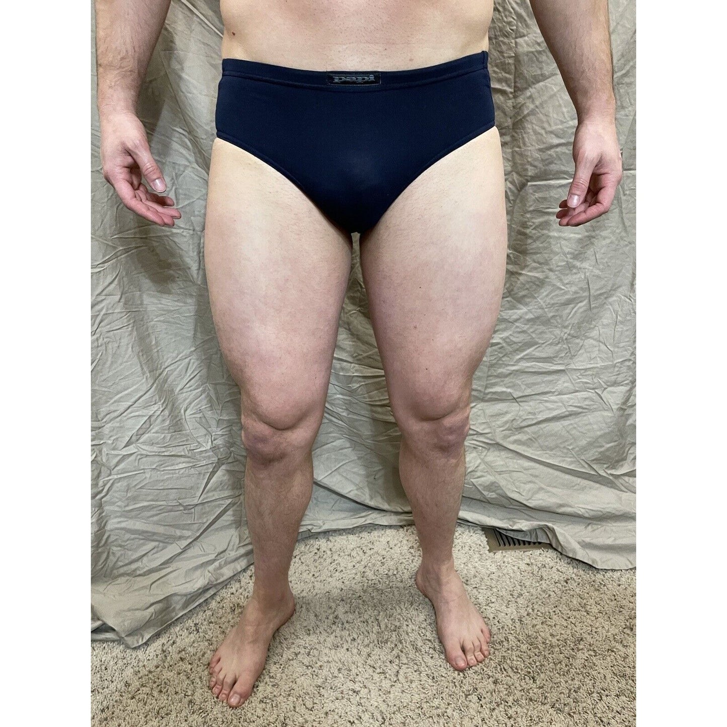 Men's papi small dark blue athletic cut briefs