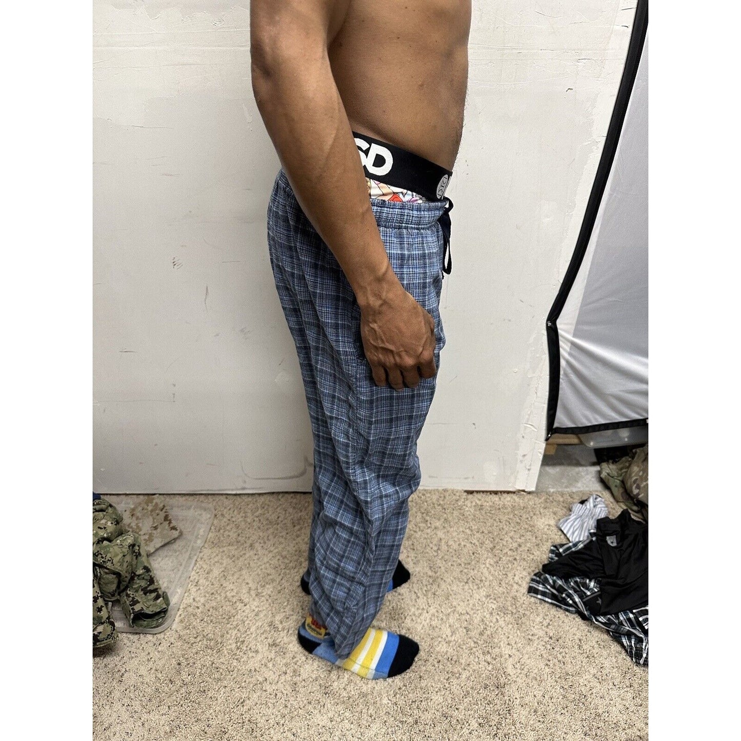 Men’s Blue Plaid Hathaway Sport Small Lounge Pants Pajamas