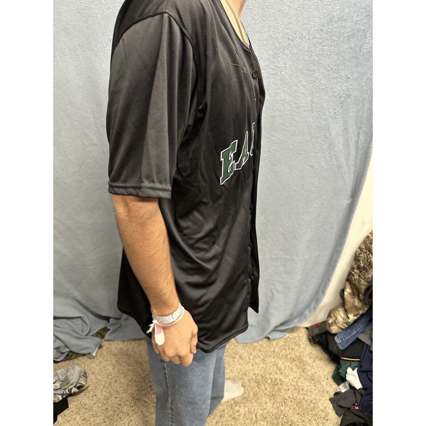 Men’s Augusta Sportswear Black Large Eagles Baseball Jersey