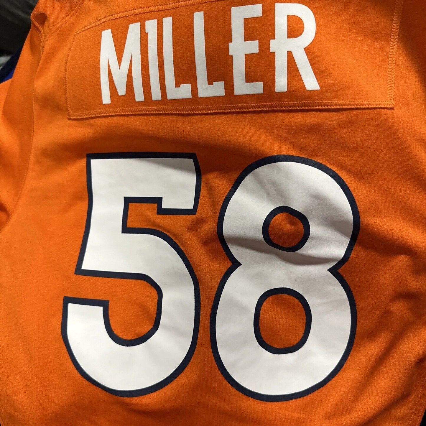 Men’s Denver Broncos Orange NFL Medium On Field Nike Football Jersey #58 Miller