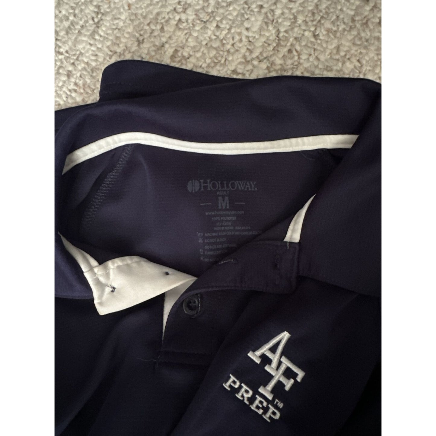 Men’s Air Force Academy Prep School Blue Polo Shirt Medium Holloway