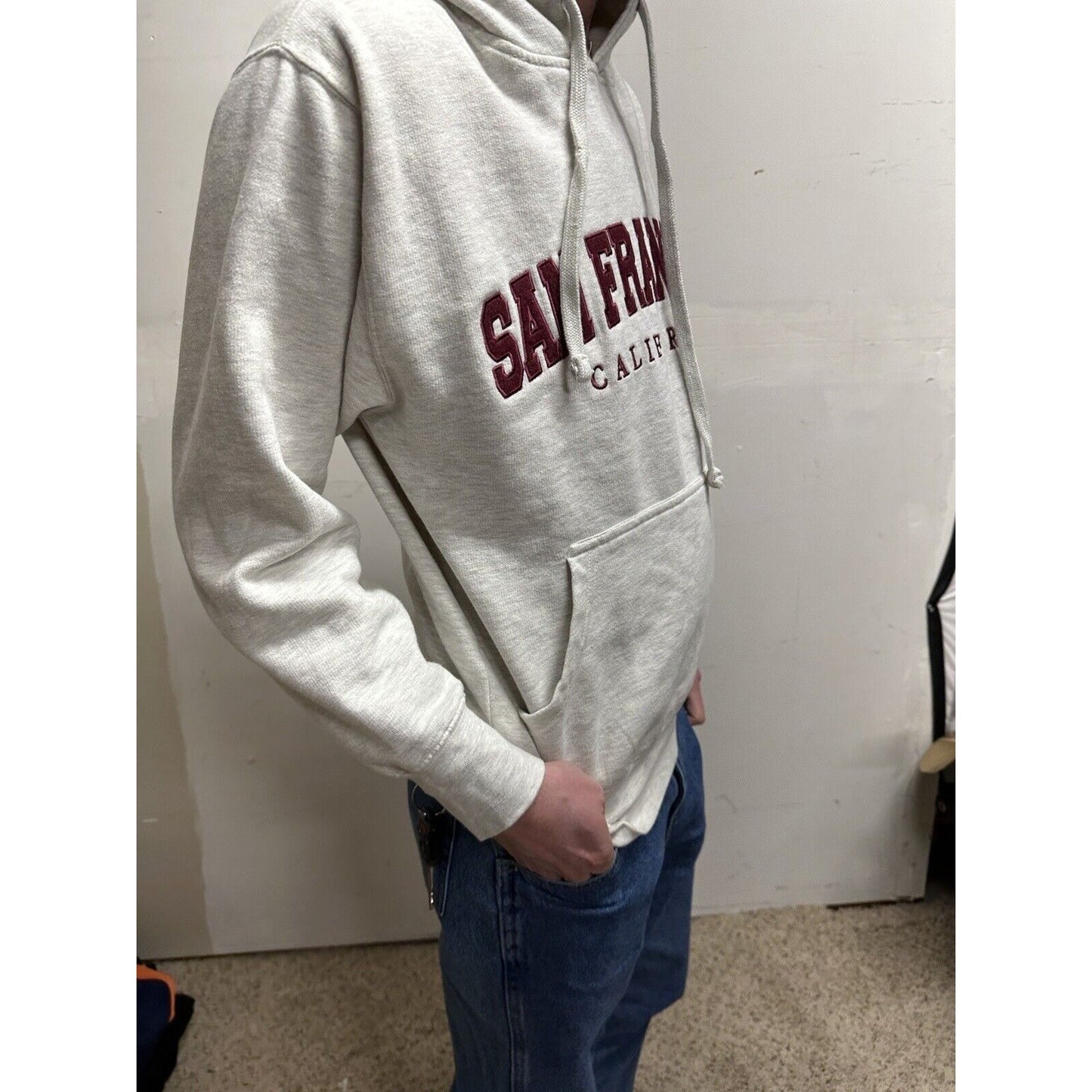 men’s city wear SF san francisco california hoodie white
