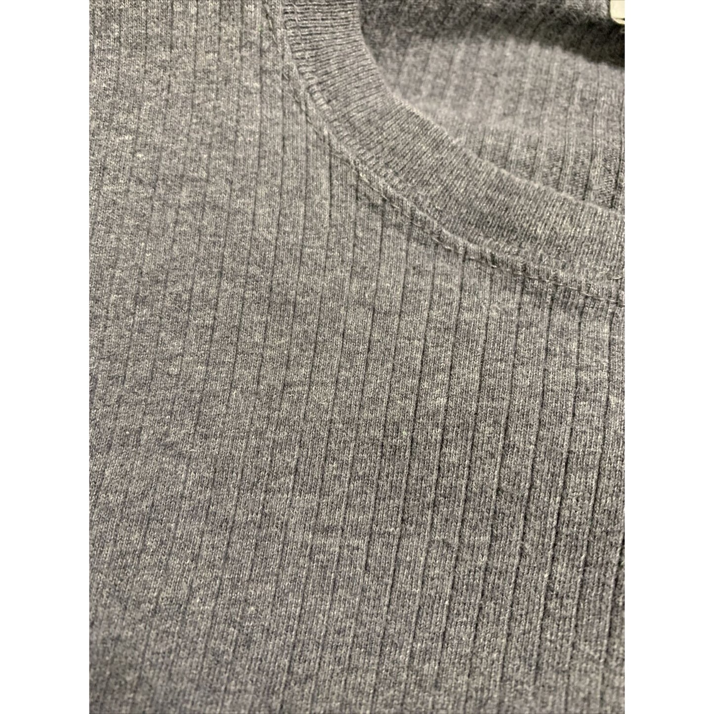 Alfani Mens Stretch Gray Ribbed T-Shirt Medium