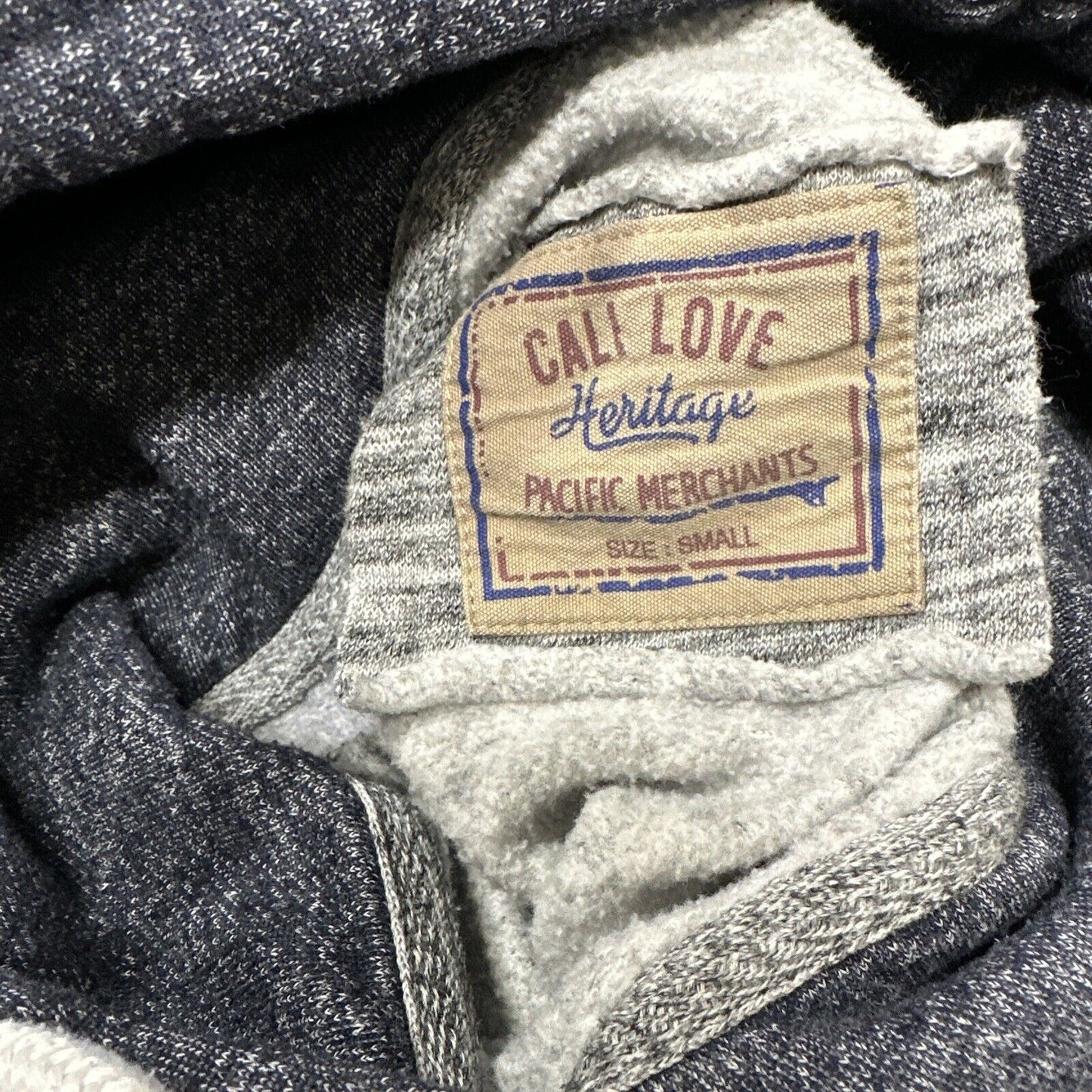 Cali heritage pacific merchants size small gray hoodie