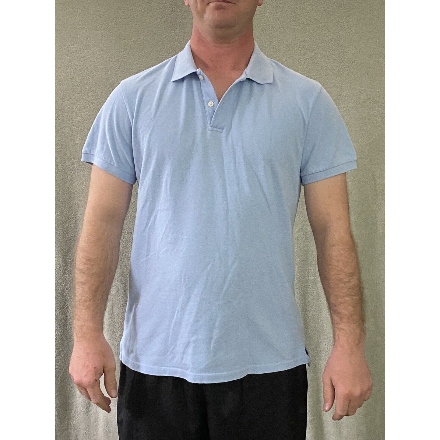 Banana Republic Light Blue Periwinkle Men’s Large Fitted Cotton Polo Shirt