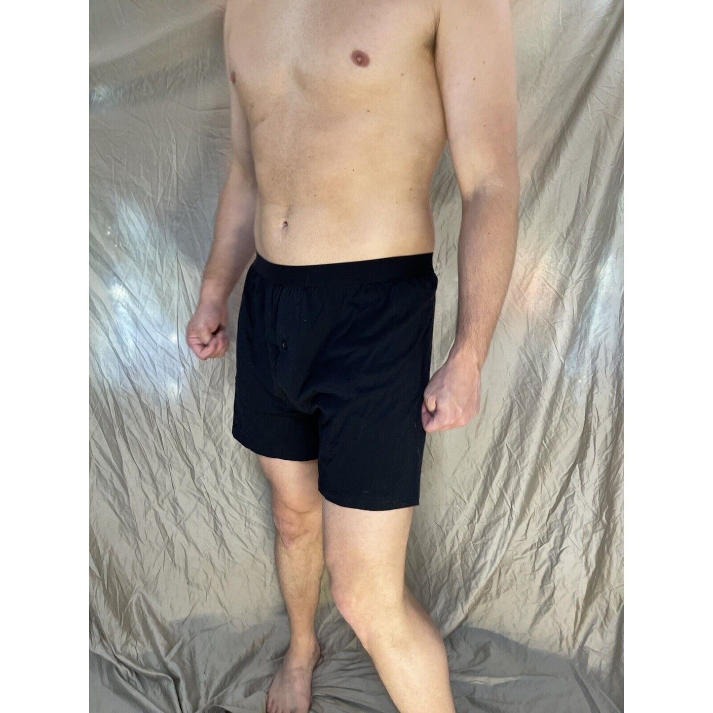 men's black innersy cotton blxer shorts knit boxer Medium