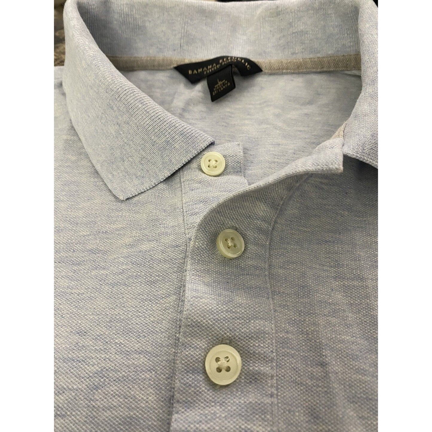 Banana Republic Light Blue Periwinkle Men’s Large Fitted Cotton Polo Shirt