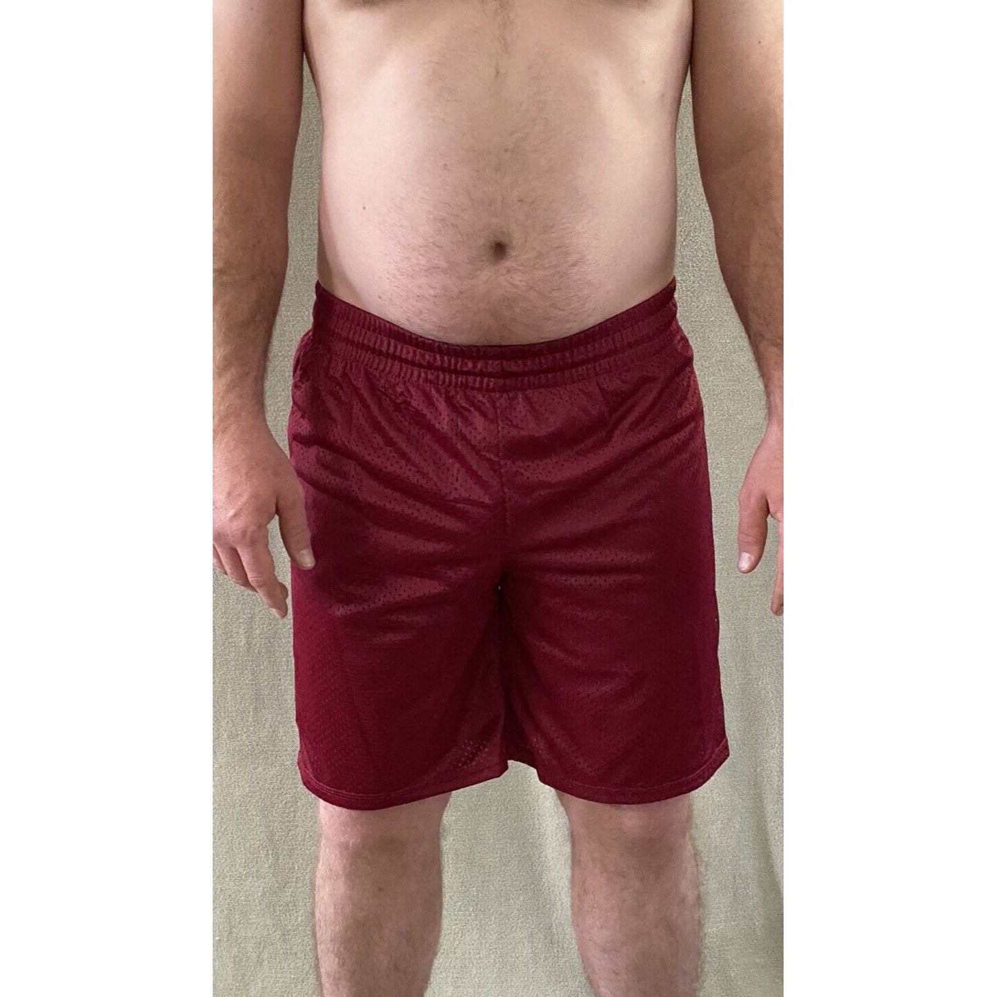 Soffe Intensity Athletic IA Men’s Medium Maroon Basketball Training Mesh Shorts