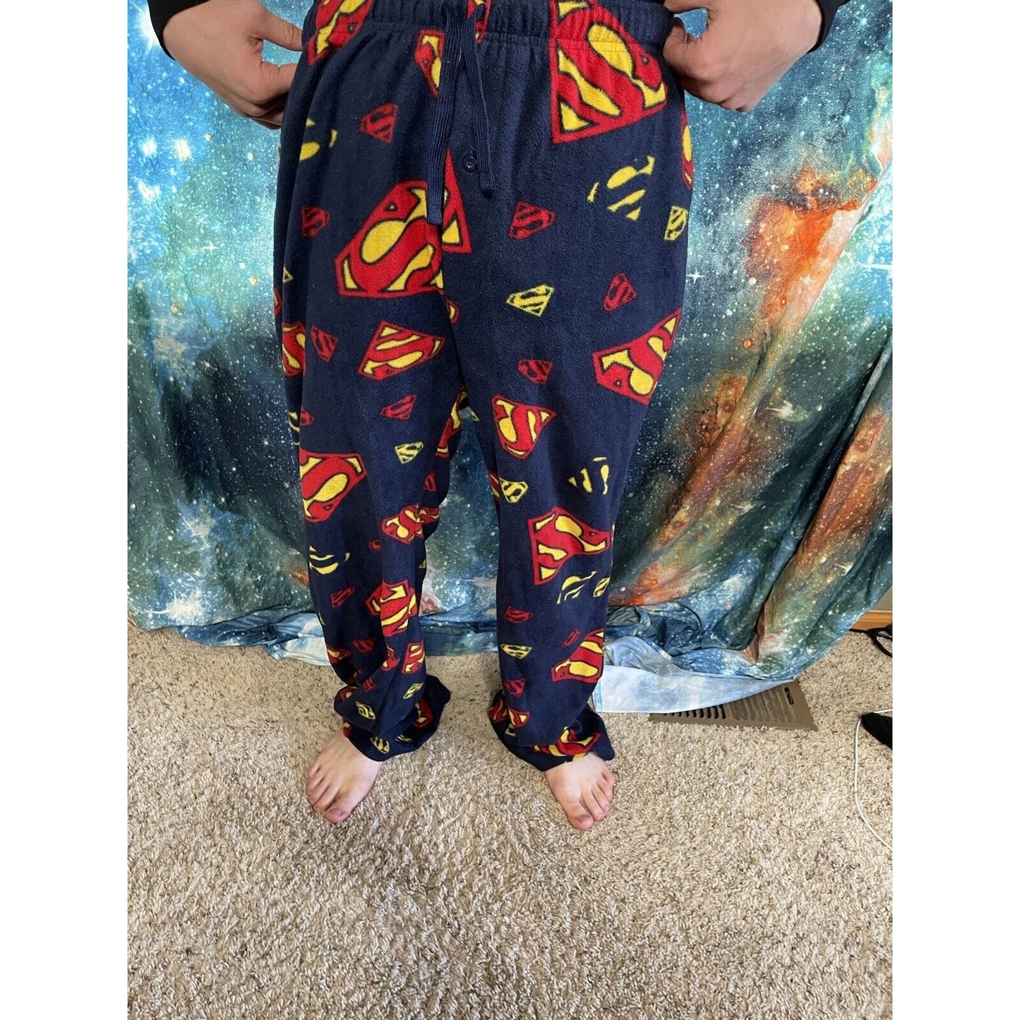 Men’s Superman XXL Lounge Pants sleepwear flannel with pockets
