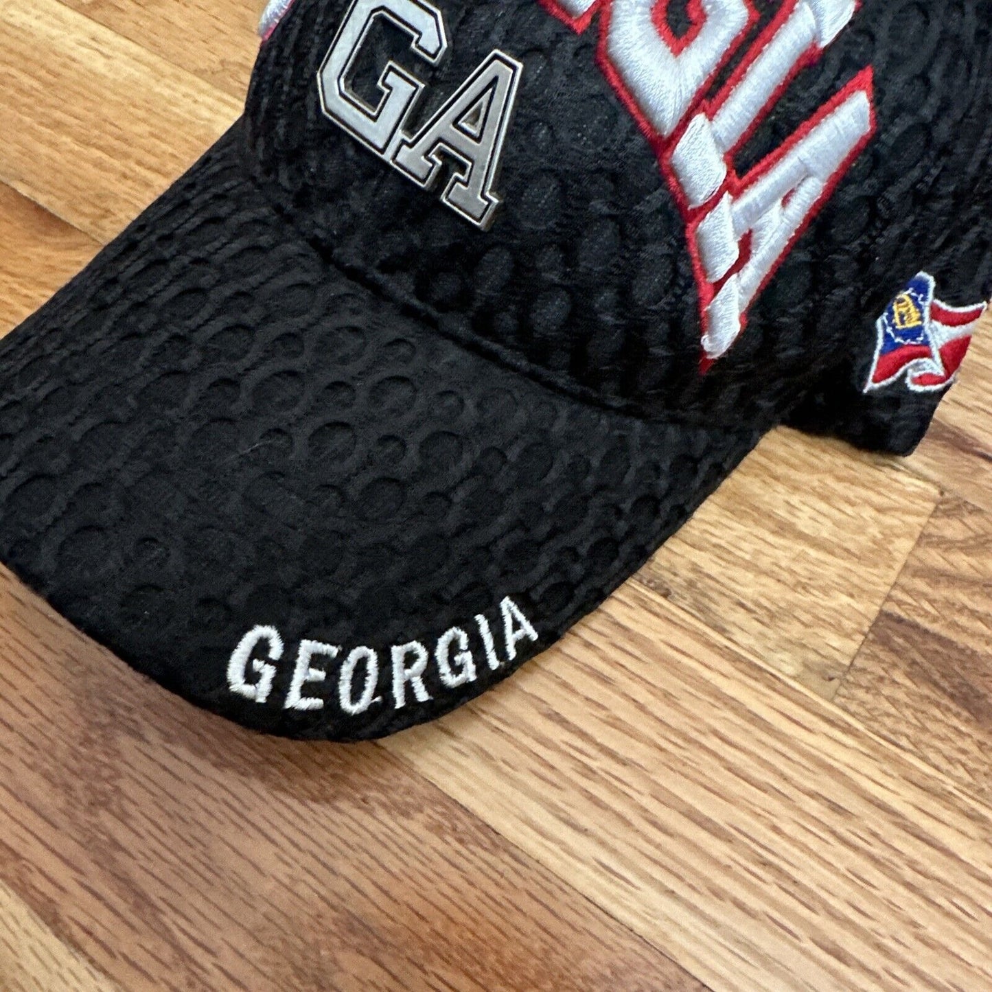 State of Georgia black baseball cap hat cap together