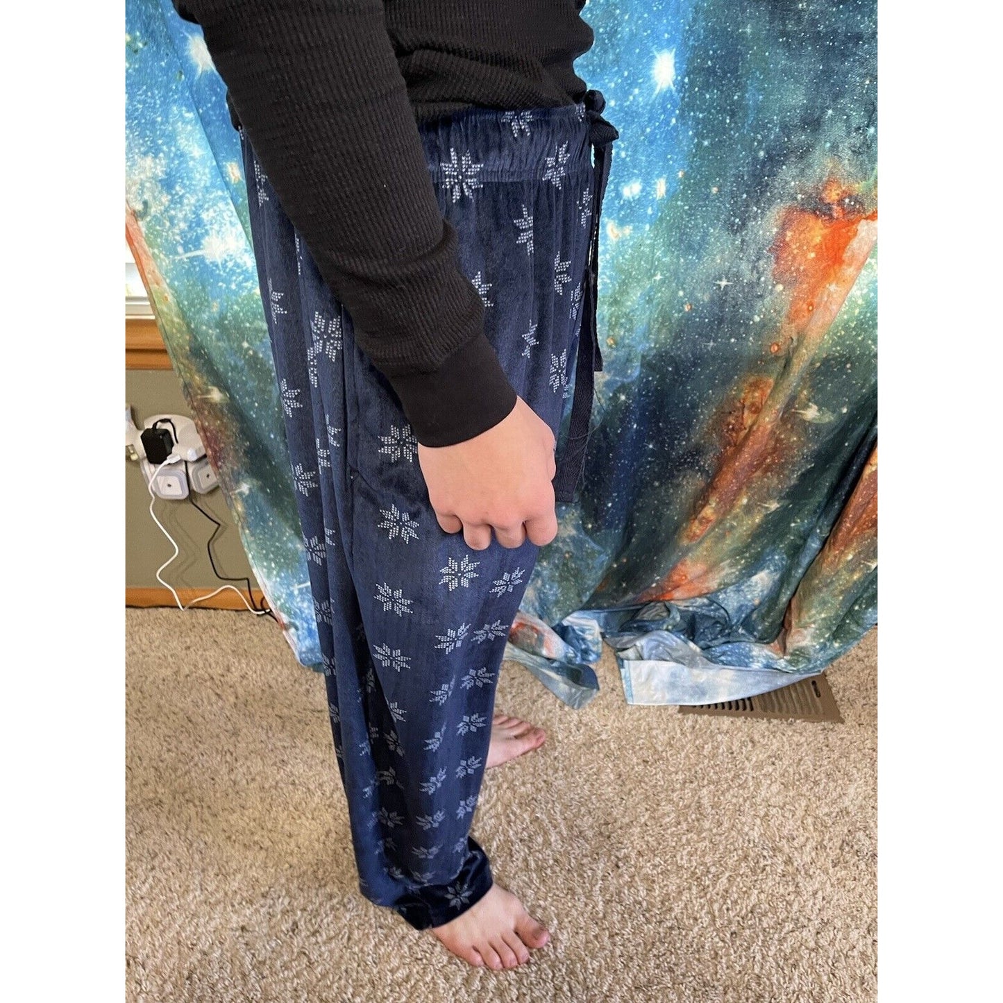 Men’s XL George Snowflake Blue sleepwear Flannel