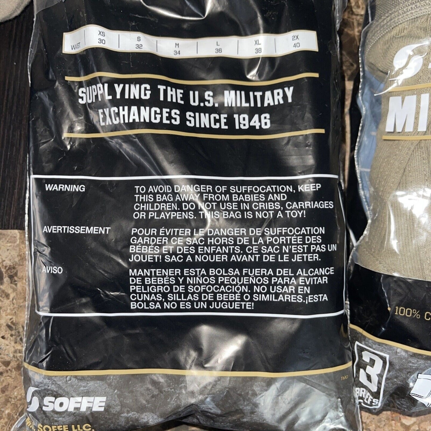 Men’s Soffe Military Briefs Tan Size 30 New And Unworn Your Item From Package