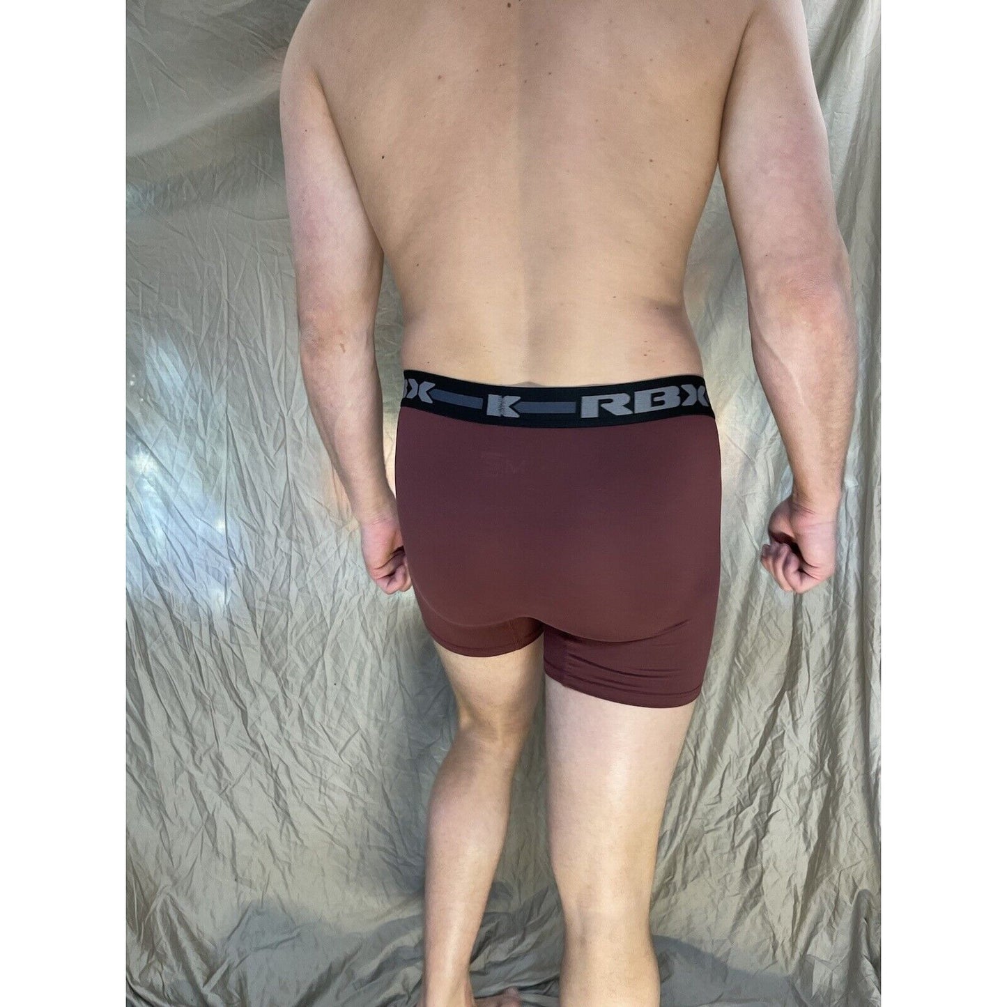 men's Maroon rbx Medium compression boxer briefs