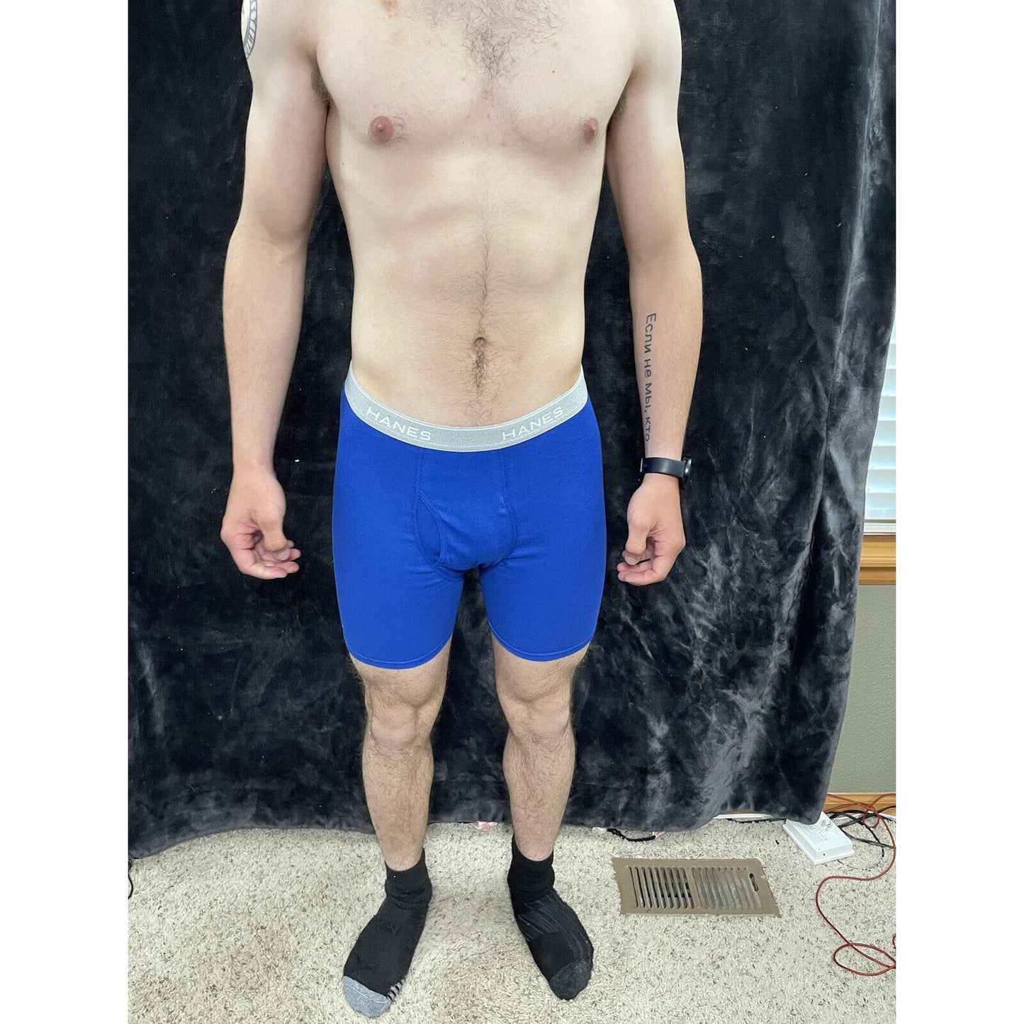 Men’s Royal Blue Medium Hanes Boxer Briefs New