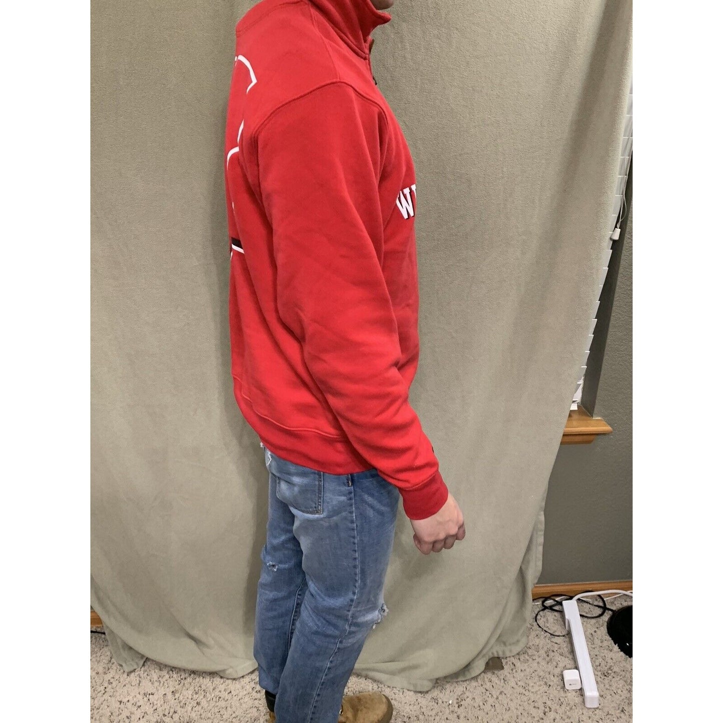 Vintage Wisconsin Badgers Soft Hoodie Sweatshirt Red Jansport Medium