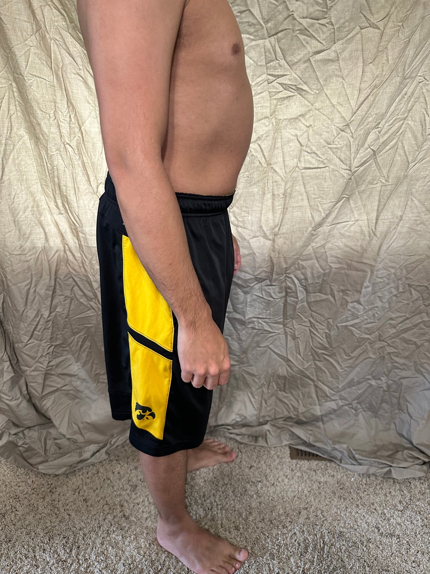 Men’s black Nike Dri fit Kinnick stadium Iowa athletic shorts