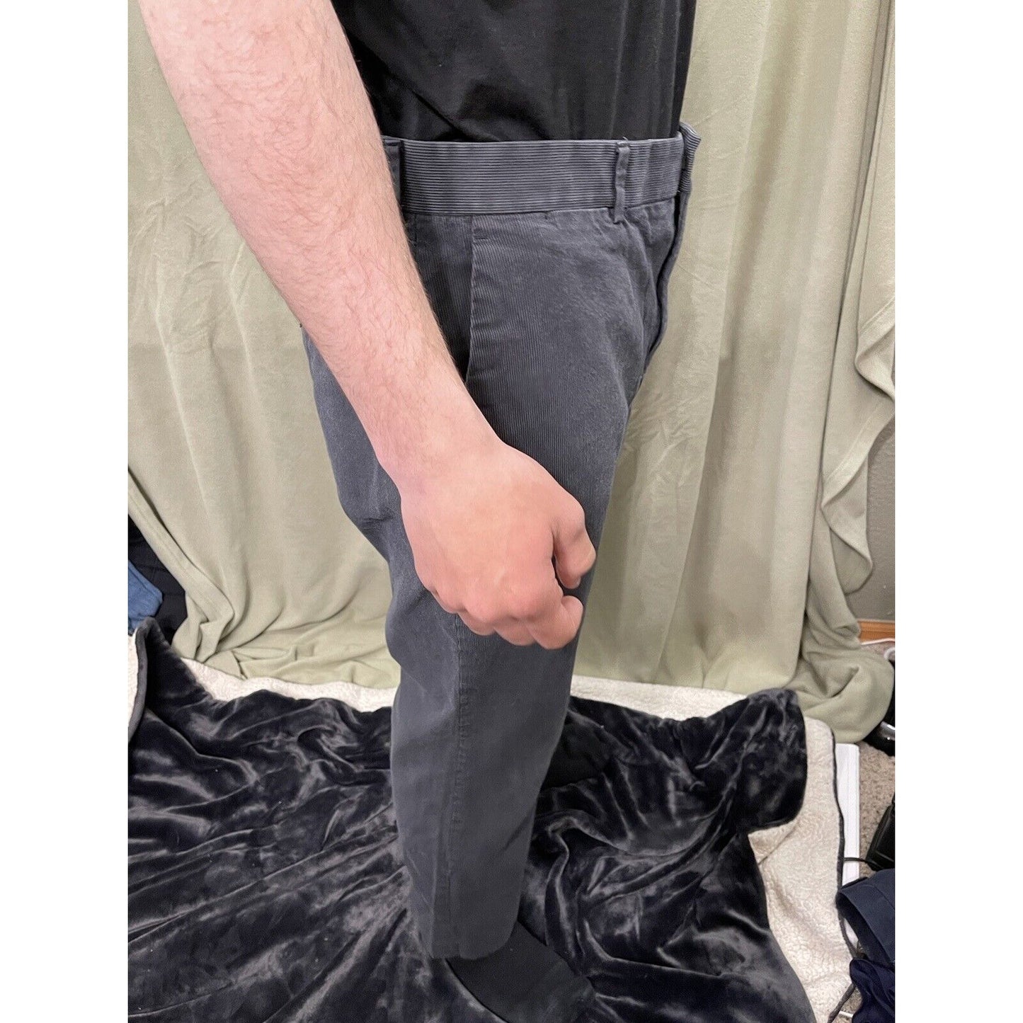 Express Producer Mens Dress Pants Size 34x30 Gray Cotton