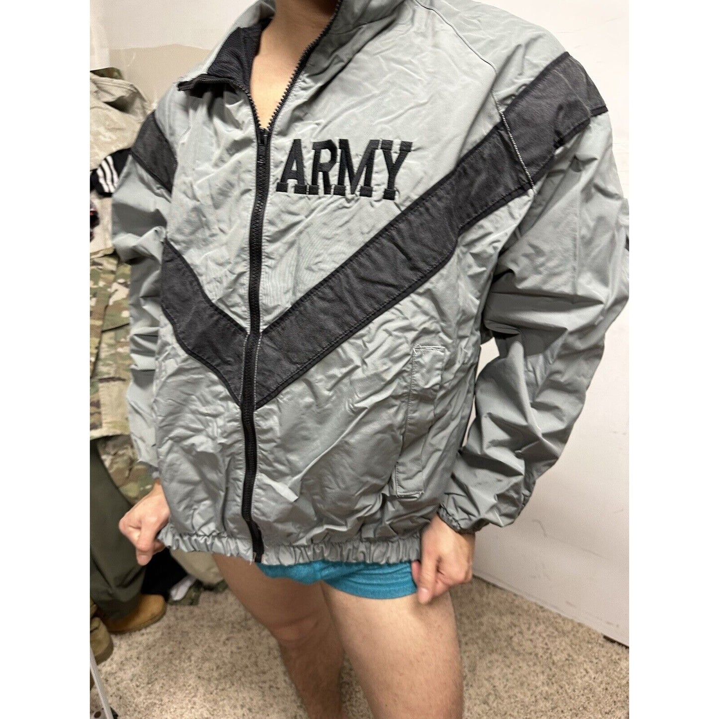 Men’s Army Pt Gray Jacket Small Long Uniform Top