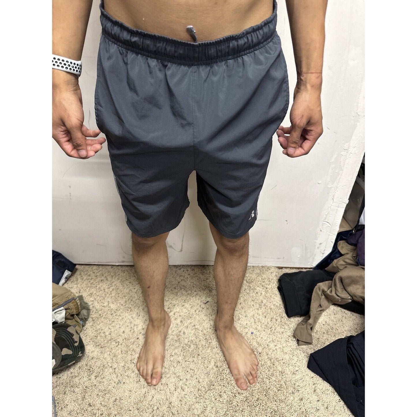 Men’s Gray Russell Small Athletic Shorts With Pockets
